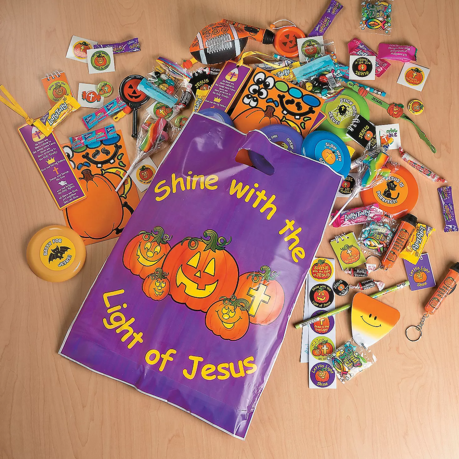 Cheap Bulk 100 Pc. Trunk-Or-Treat Religious Halloween Assortment Boo Bags