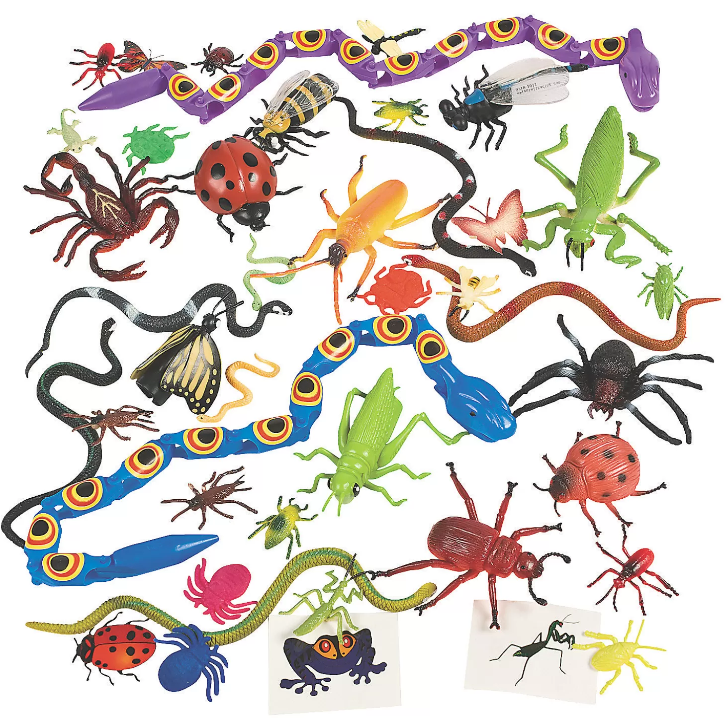 Fashion Bulk 100 Pc.Creepy Crawly Toy Assortment Boo Bags