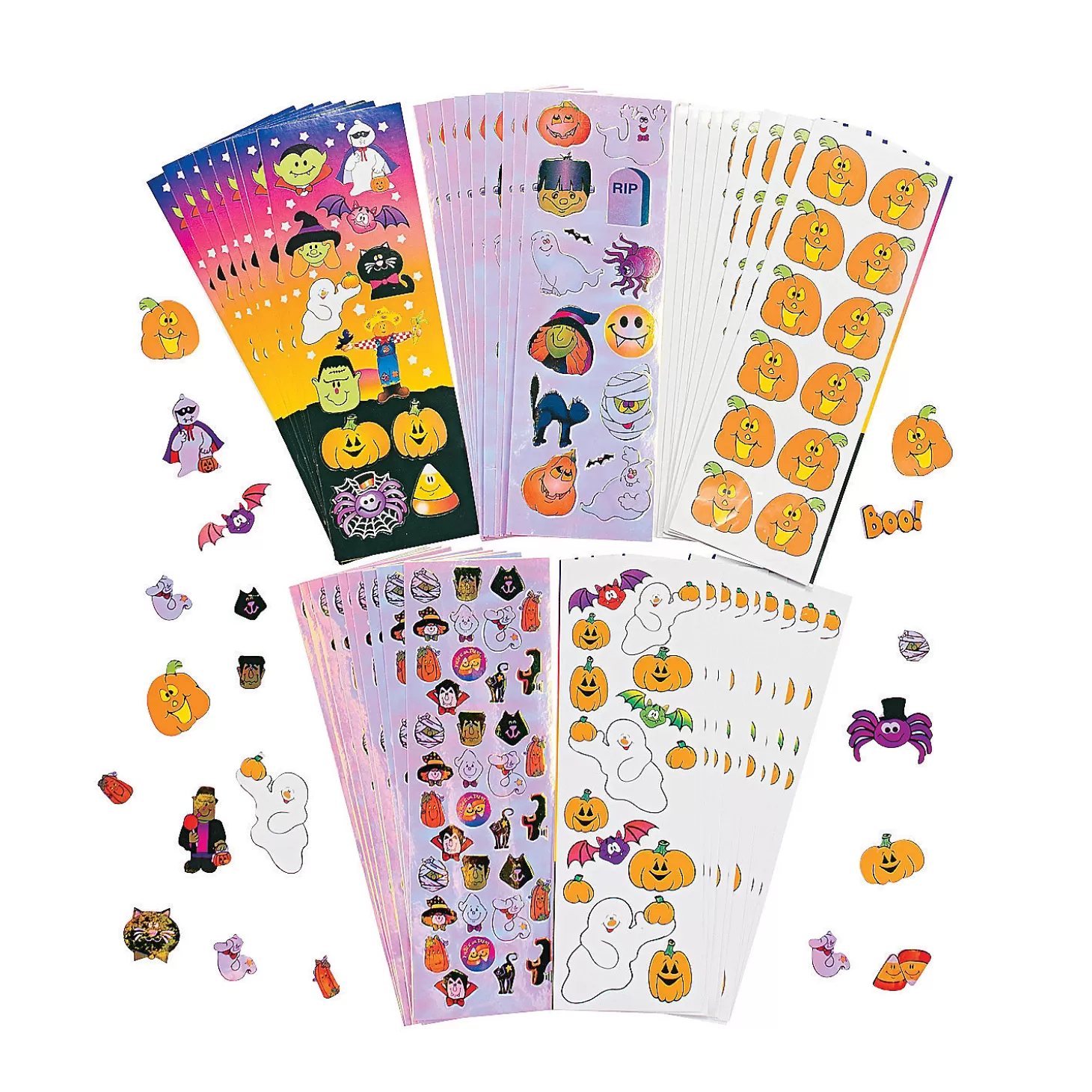 Flash Sale Bulk 1200 Pc. Halloween Sticker Assortment Boo Bags