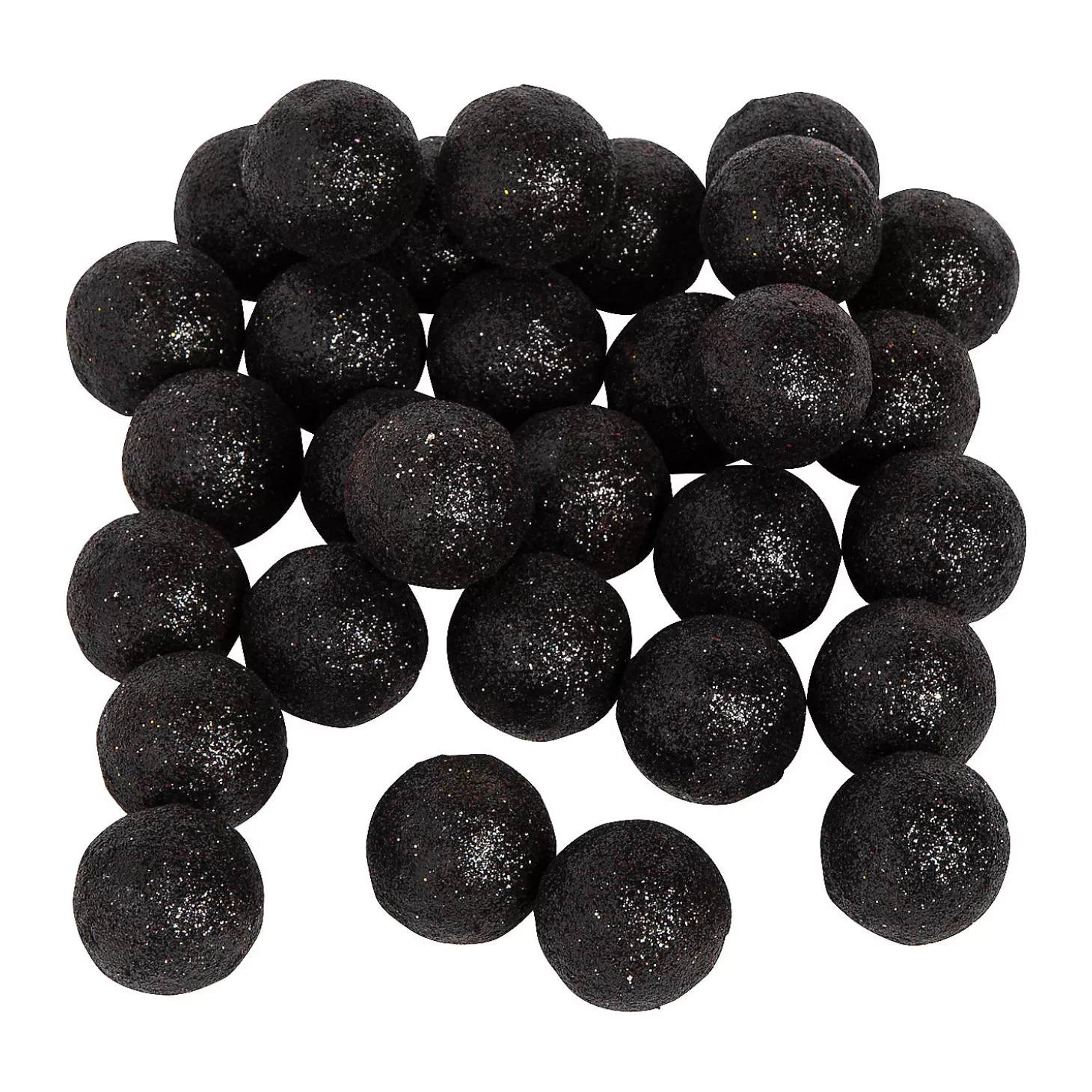 Outlet Bulk 120 Pc. Black Glitter Ball Vase Filler Bulk Halloween Supplies