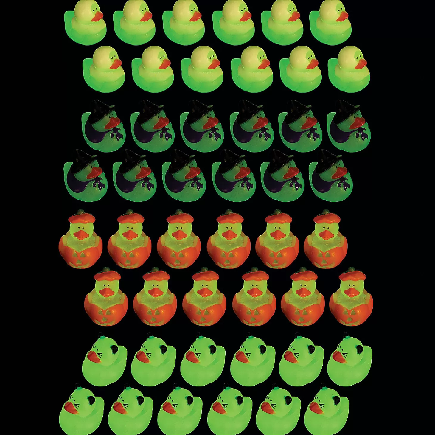 Hot Bulk 120 Pc. Mini Glow-In-The-Dark Halloween Rubber Ducks Halloween Handouts