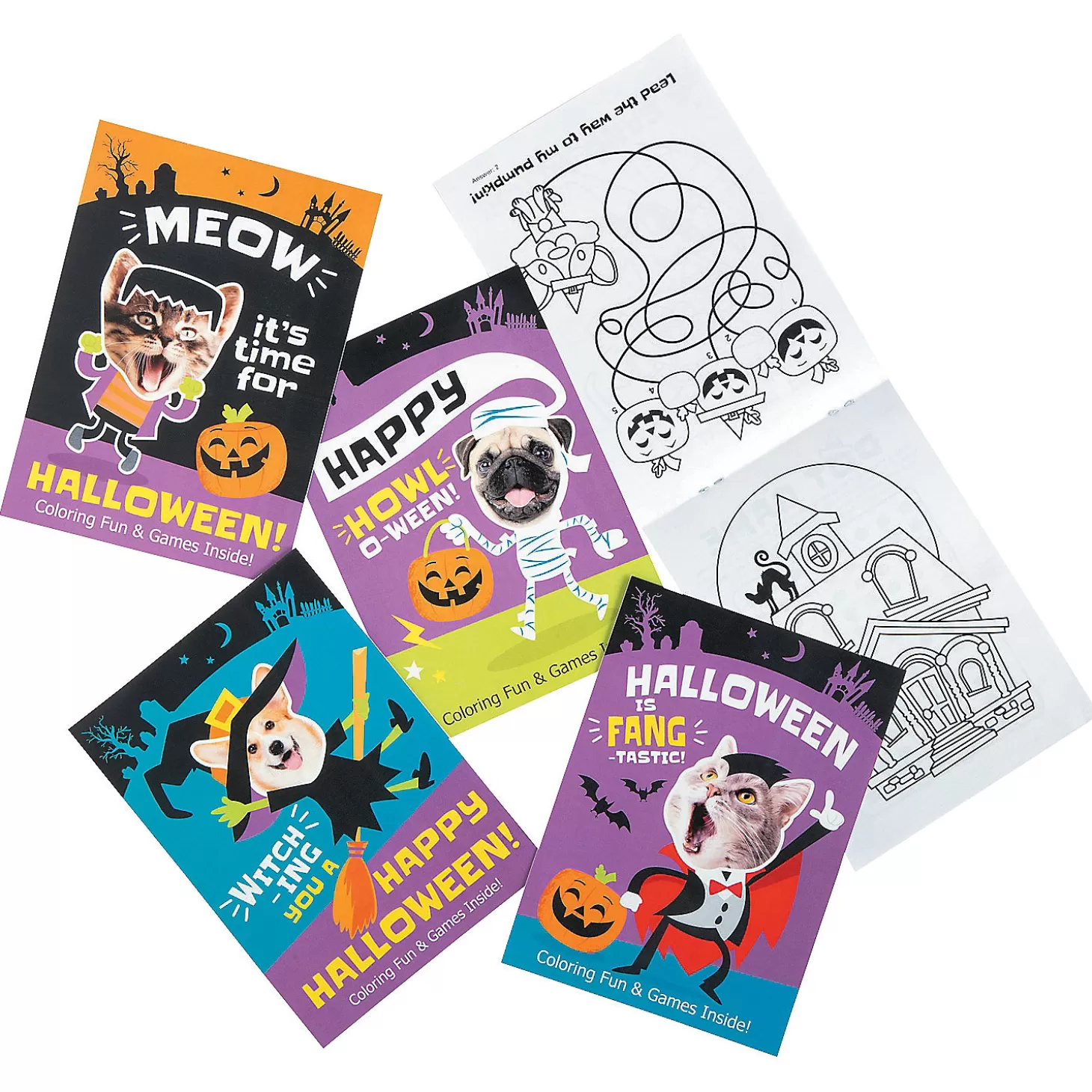 Discount Bulk 144 Pc. Halloween Silly Animal Characters Coloring Books Bulk Halloween Supplies