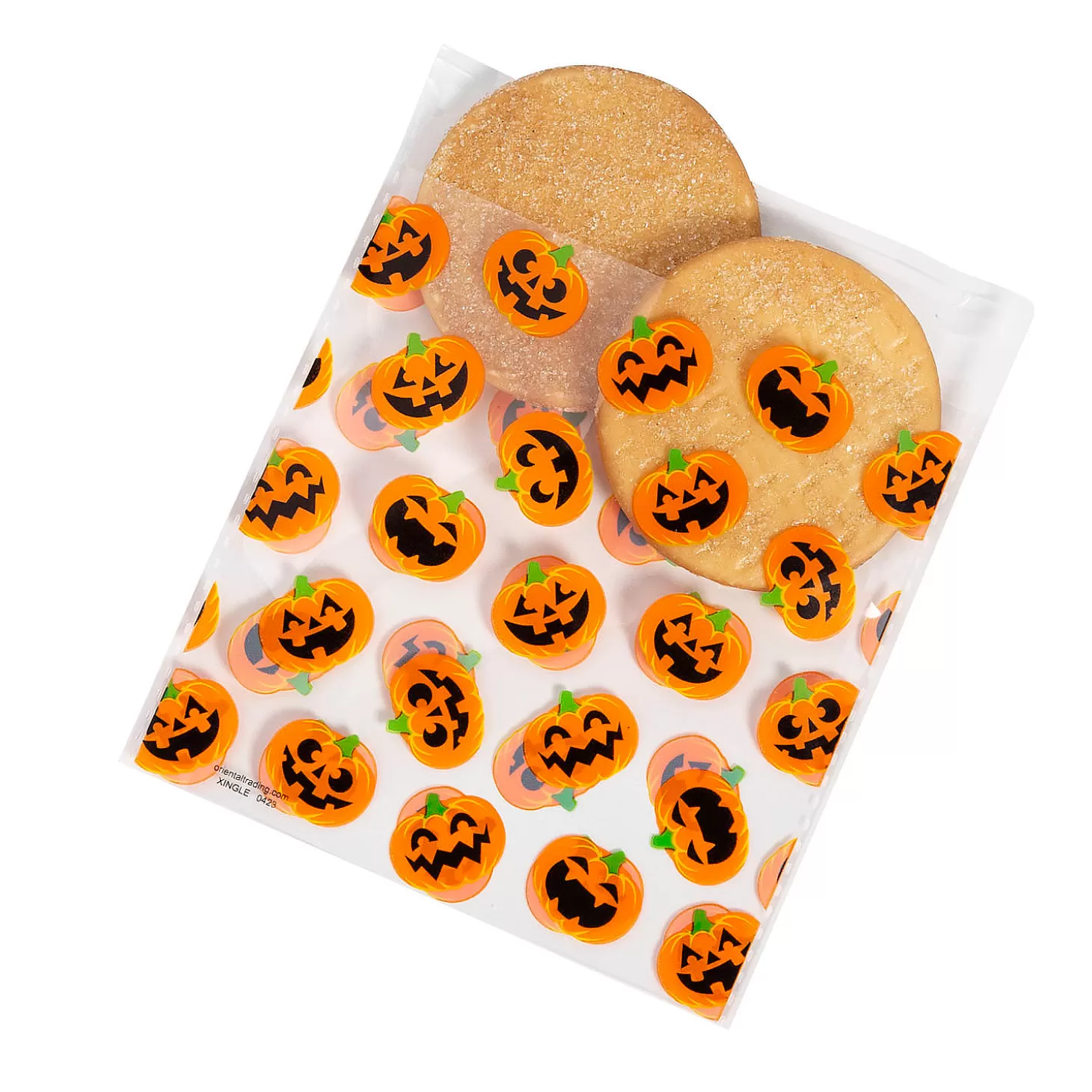 Outlet Bulk 144 Pc. Jack-O'-Lantern Clear Plastic Cookie Bags Halloween Bags