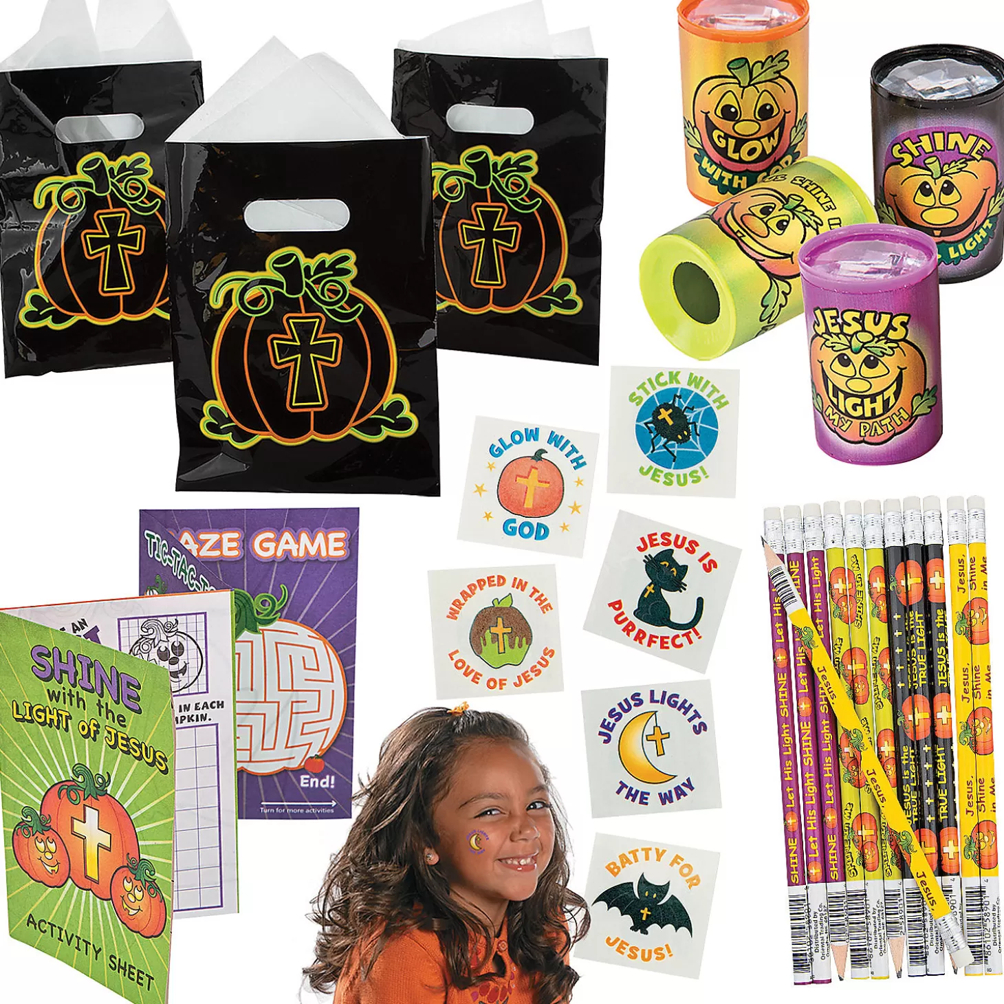 Discount Bulk 338 Pc. Christian Pumpkin Boo Bag Kit For 48 Halloween Bags