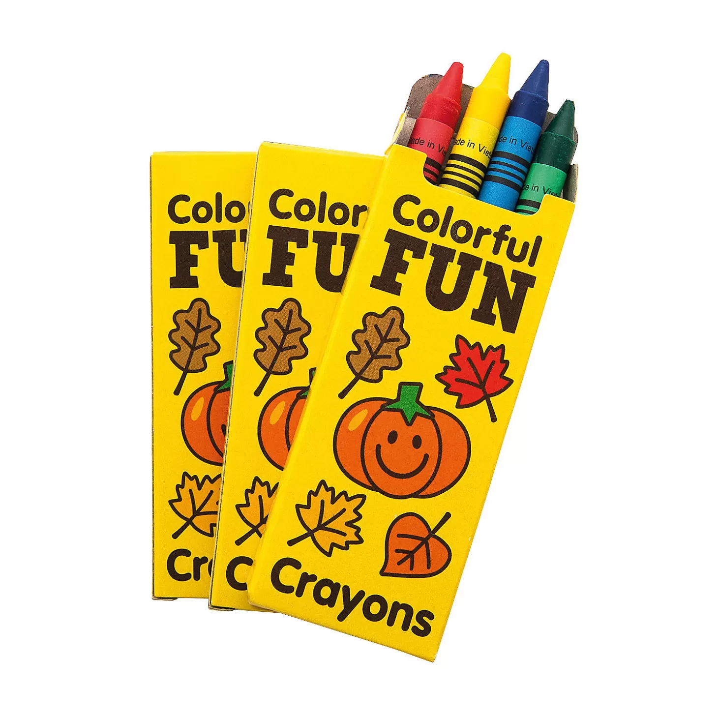 Discount Bulk 48 Boxes Fall Crayons - 4 Colors Per Box Boo Bags