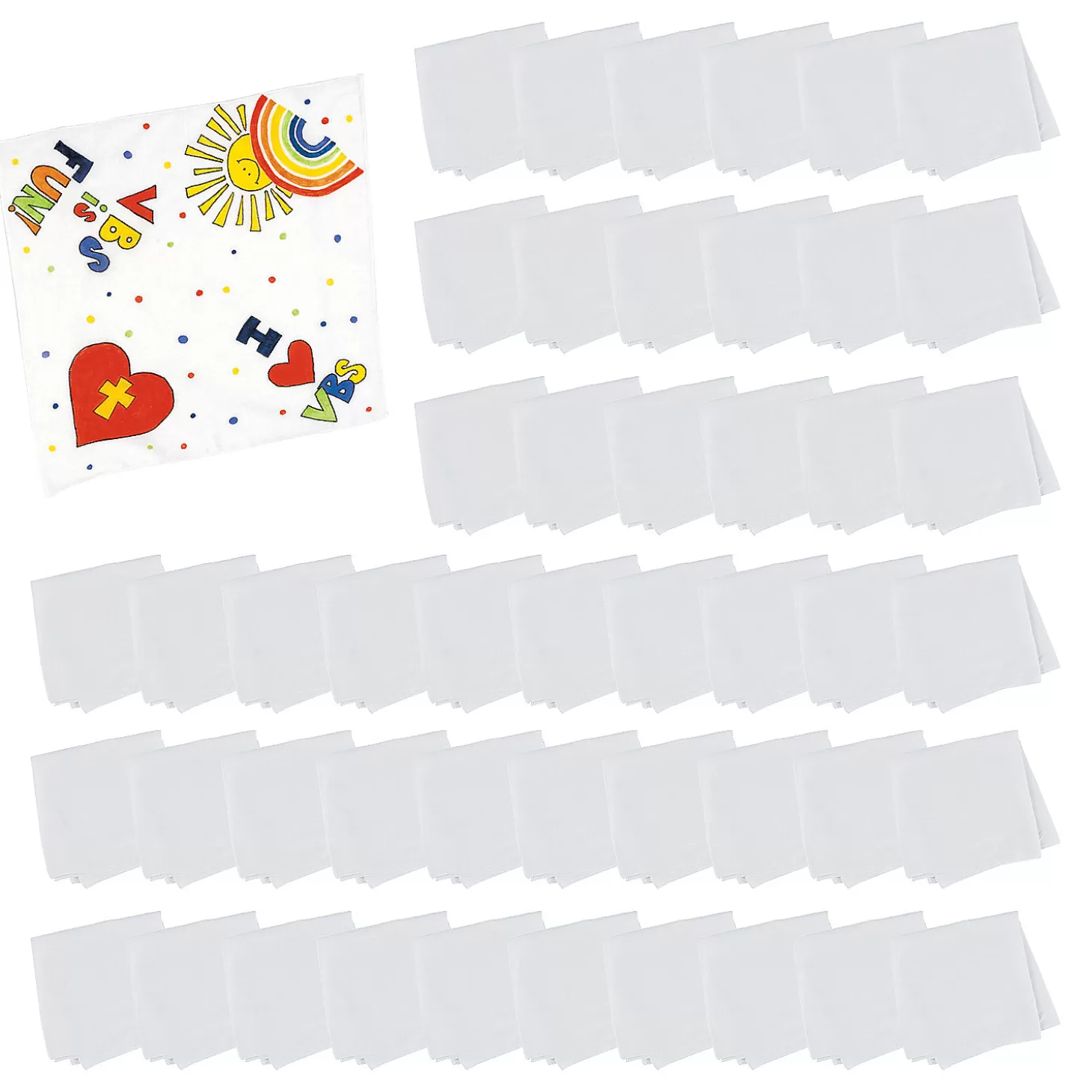 Flash Sale Bulk 48 Pc. Diy White Bandanas Bulk Halloween Supplies