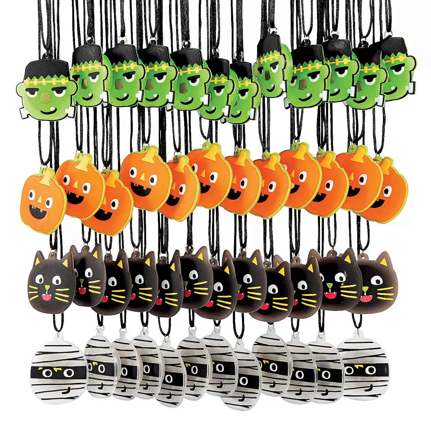 Clearance Bulk 48 Pc. Ghoul Gang Light-Up Necklaces Bulk Halloween Supplies