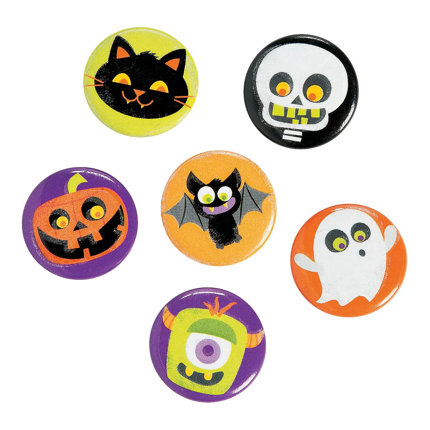 Store Bulk 48 Pc. Glow-In-The-Dark Halloween Mini Buttons Bulk Halloween Supplies