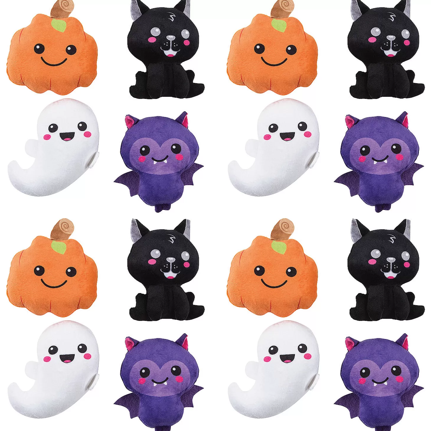 Clearance Bulk 48 Pc. Halloween Kawaii Plush Characters Halloween Handouts