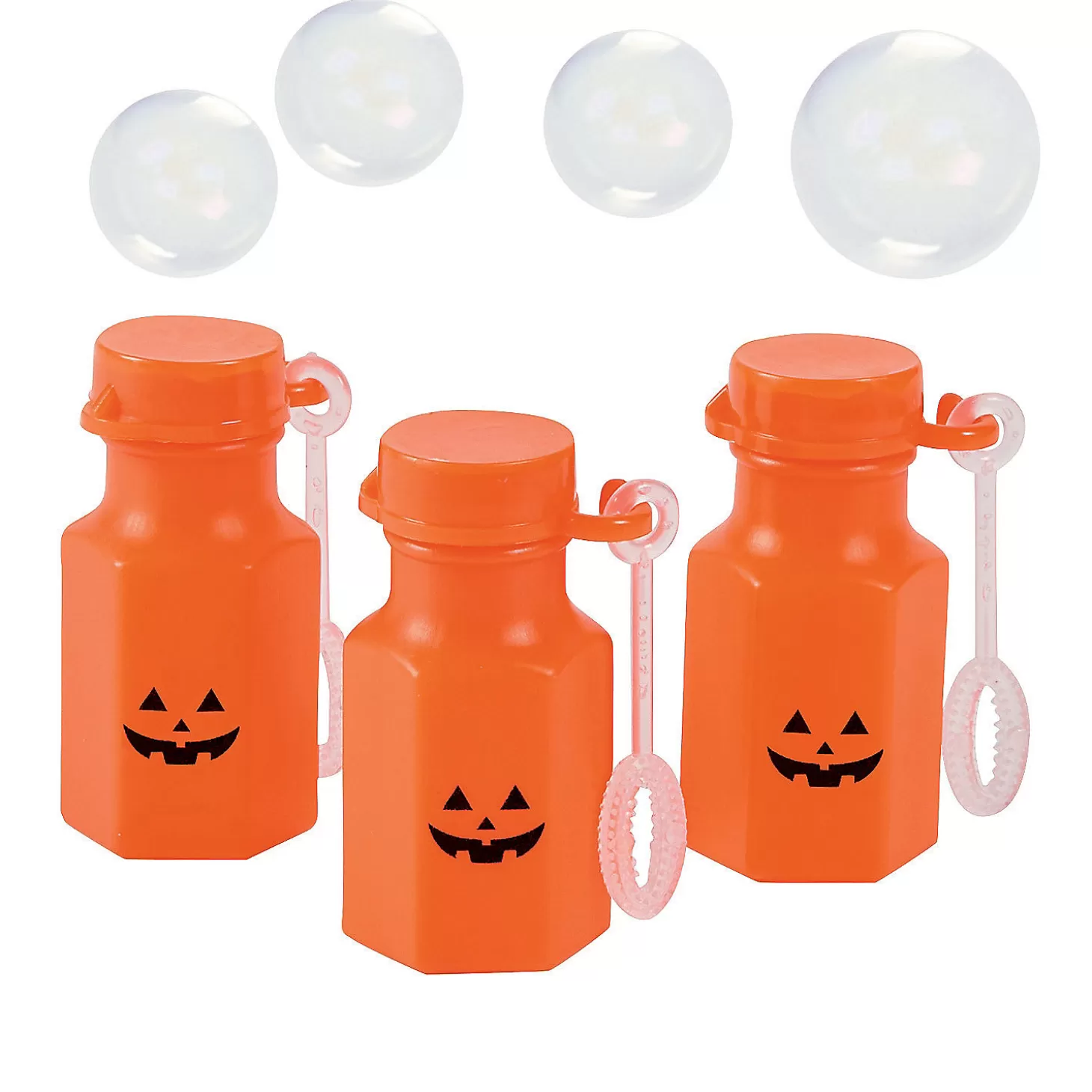 Outlet Bulk 48 Pc. Jack-O'-Lantern Mini Bubble Bottles Bulk Halloween Supplies