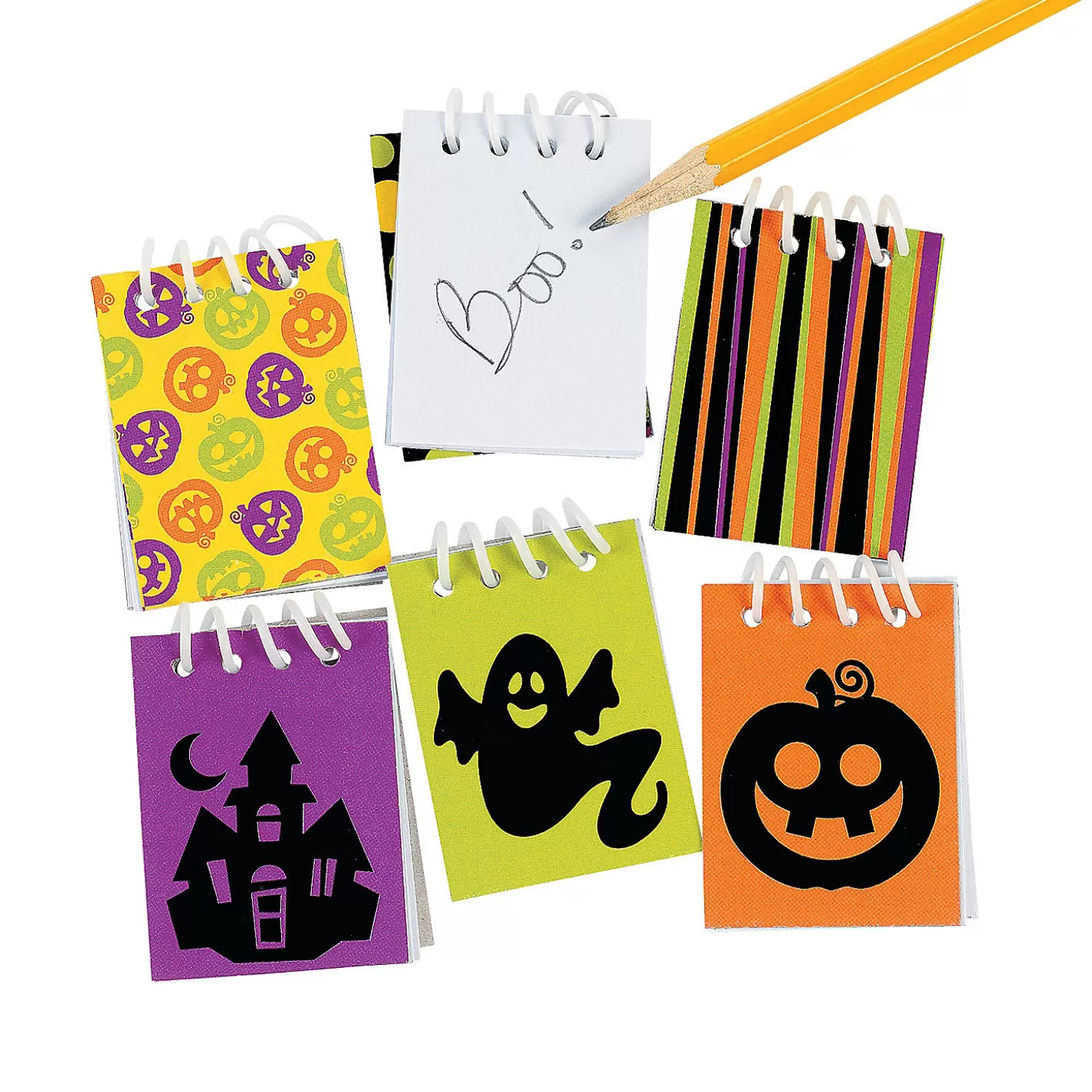 Fashion Bulk 48 Pc. Mini Iconic Halloween Spiral Notepads Boo Bags