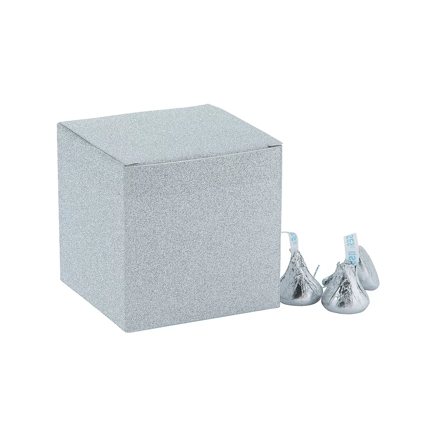 Clearance Bulk 48 Pc. Mini Silver Glitter Favor Boxes Halloween Bags