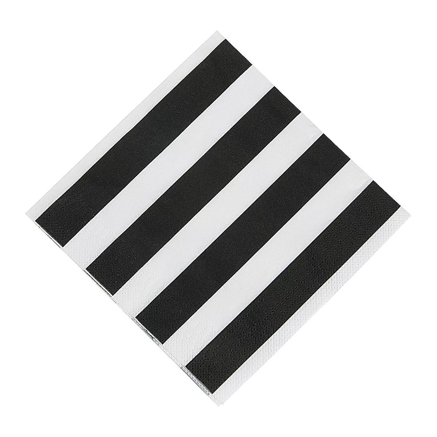 Fashion Bulk 50 Pc. Black & White Striped Luncheon Napkins Tableware