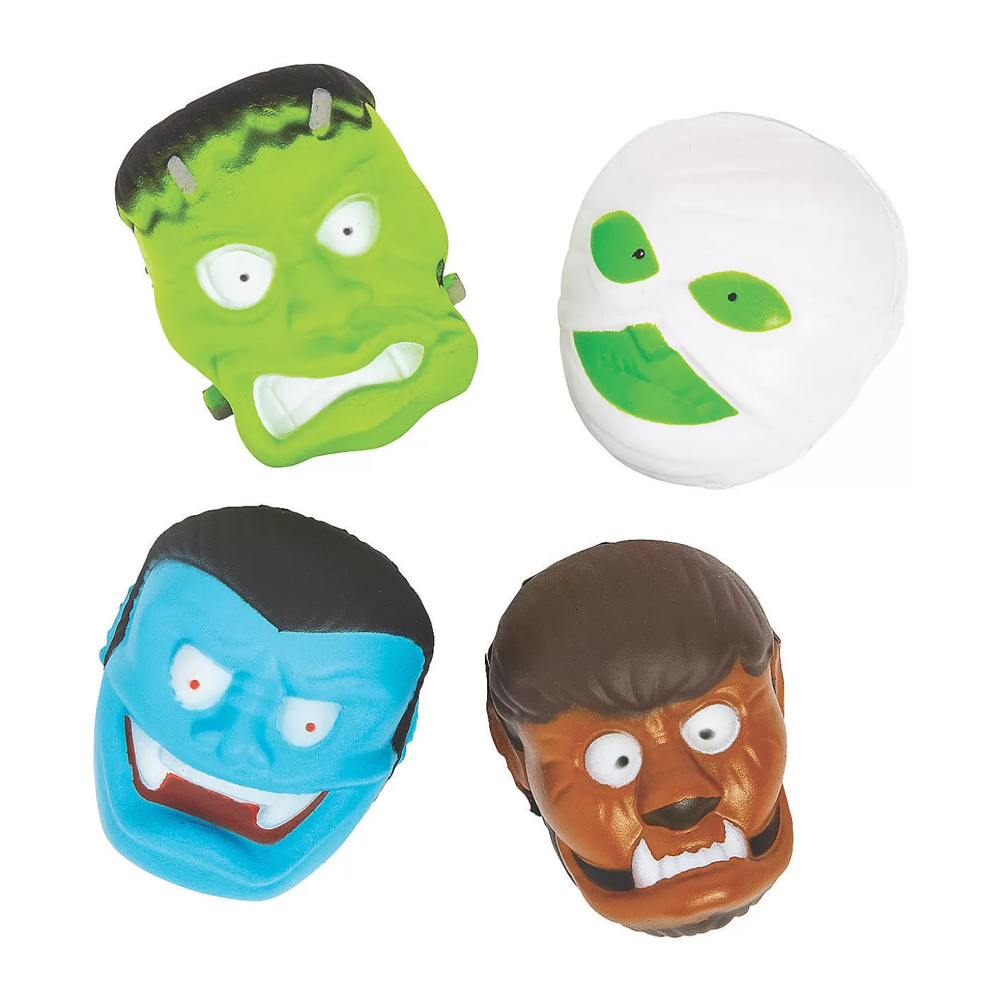 New Bulk 50 Pc. Halloween Character Stress Toy Assortment Boo Bags