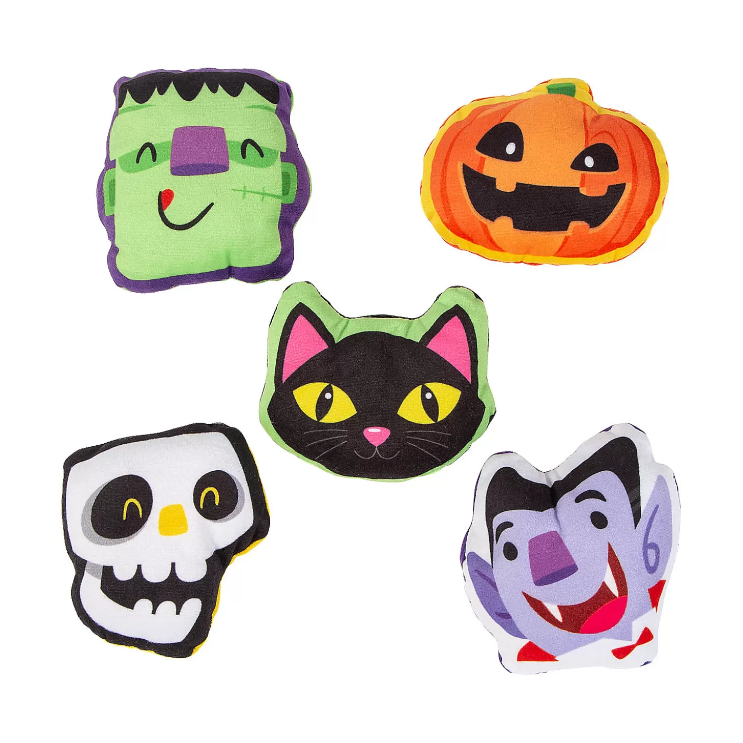 Discount Bulk 50 Pc. Halloween Stuffed Flat Character Assortment Boo Bags