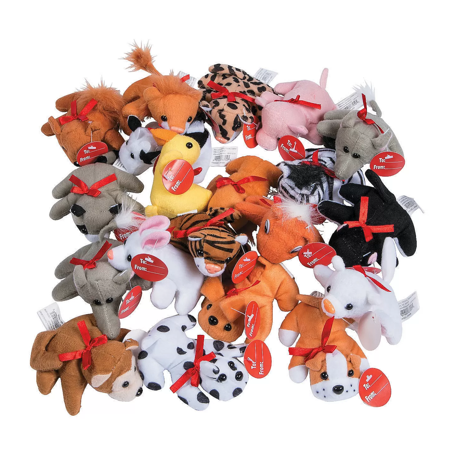 Cheap Bulk 50 Pc. Mini Gift Exchange Stuffed Animal Assortment Boo Bags