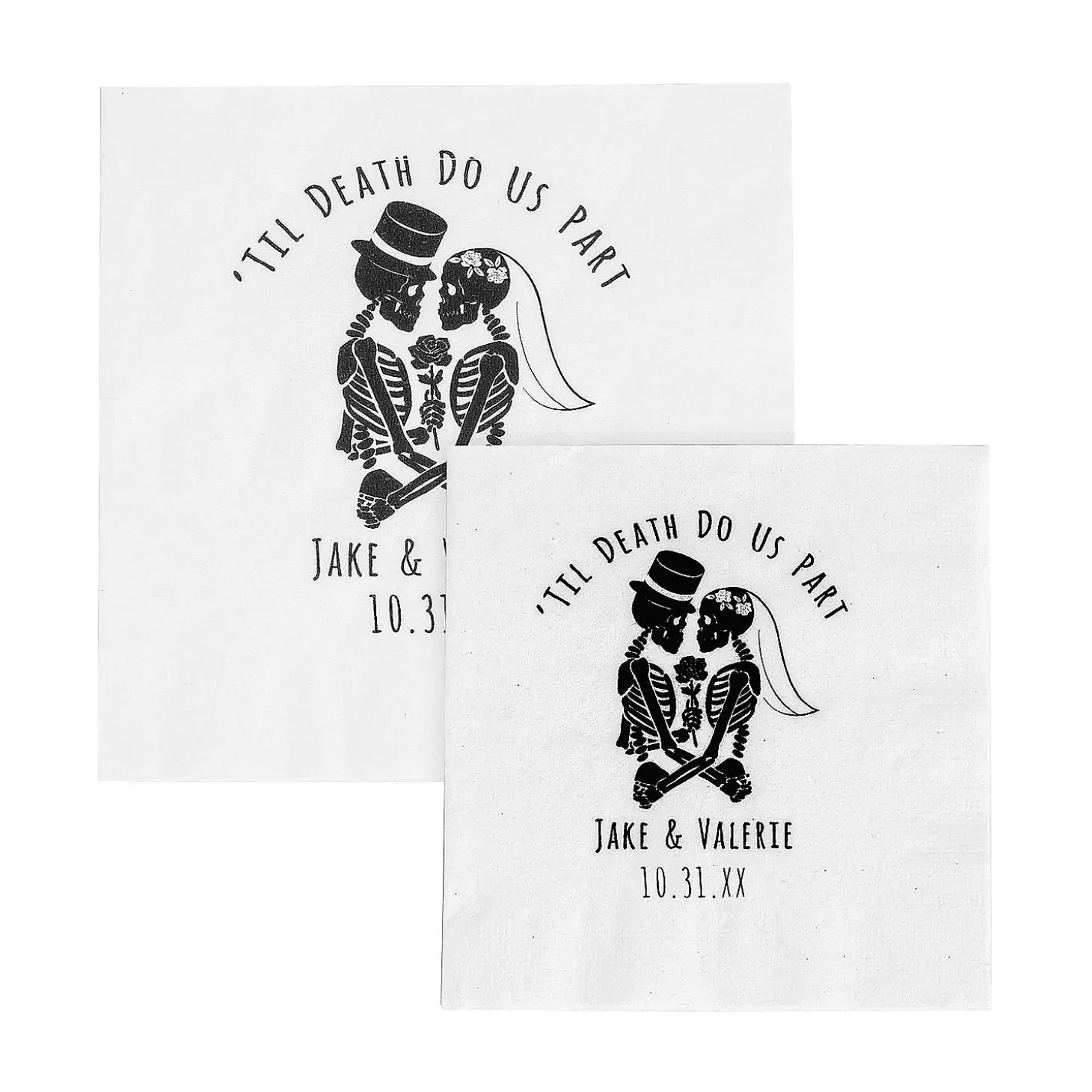 Online Bulk 50 Pc. Personalized Halloween Wedding Napkins Tableware