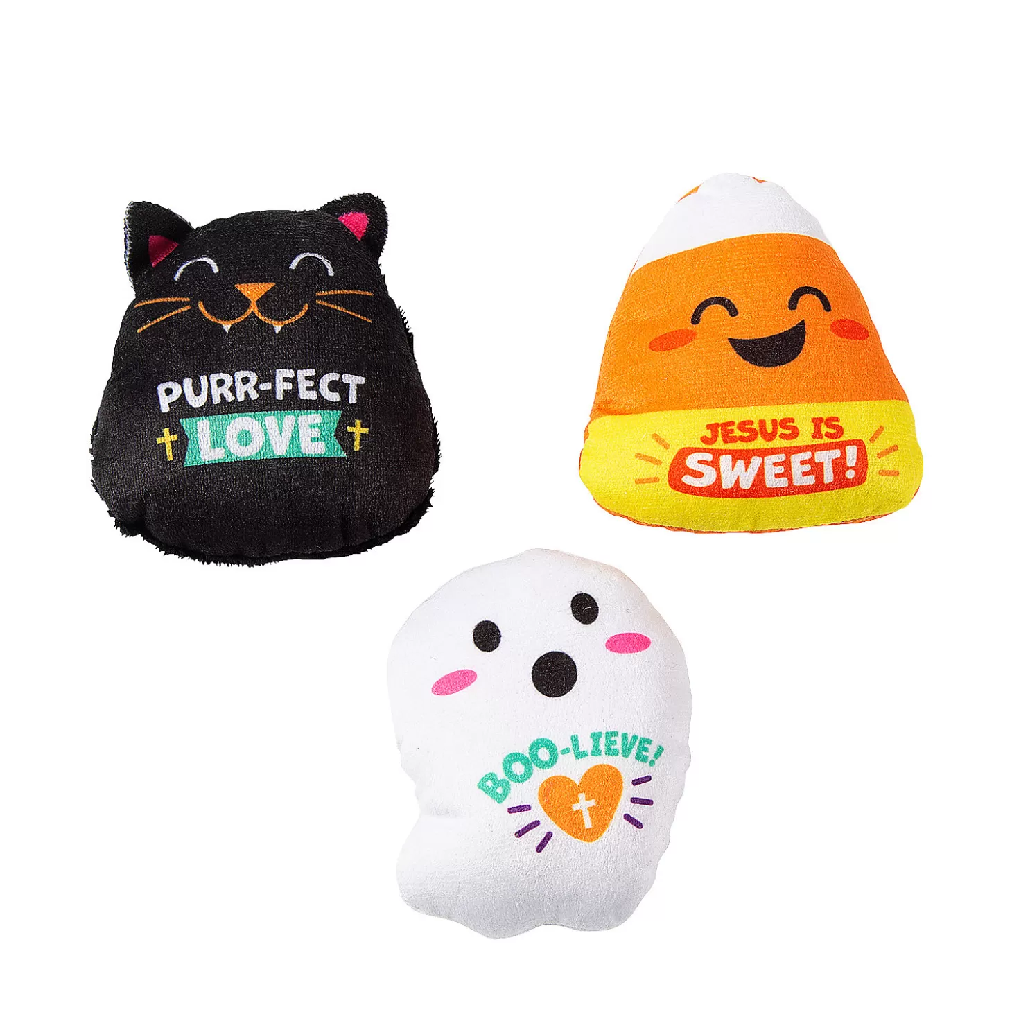 Store Bulk 50 Pc. Religious Halloween Plush Characters Boo Bags