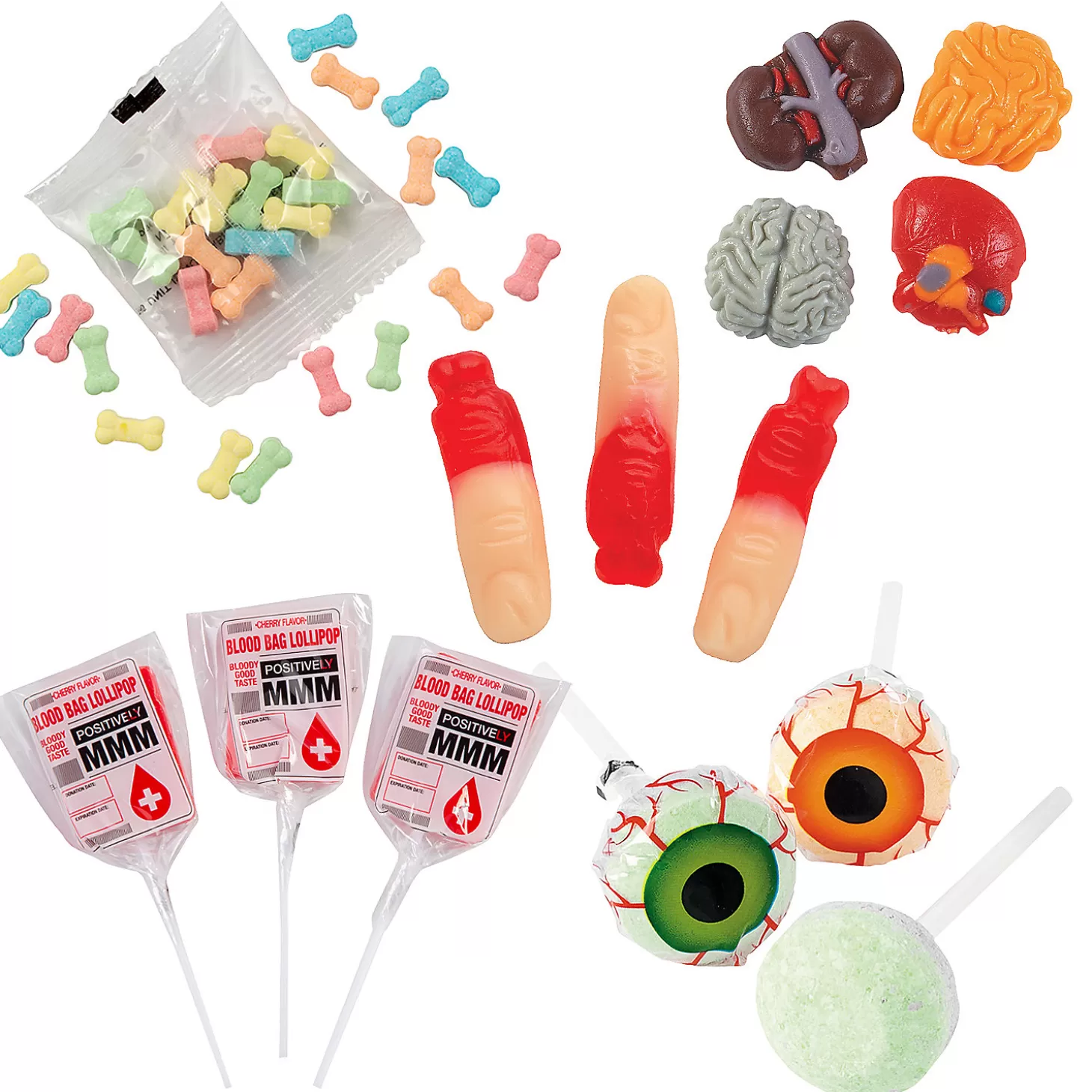 Cheap Bulk 531 Pc. Body Parts Halloween Candy Assortment Halloween Fun Kits