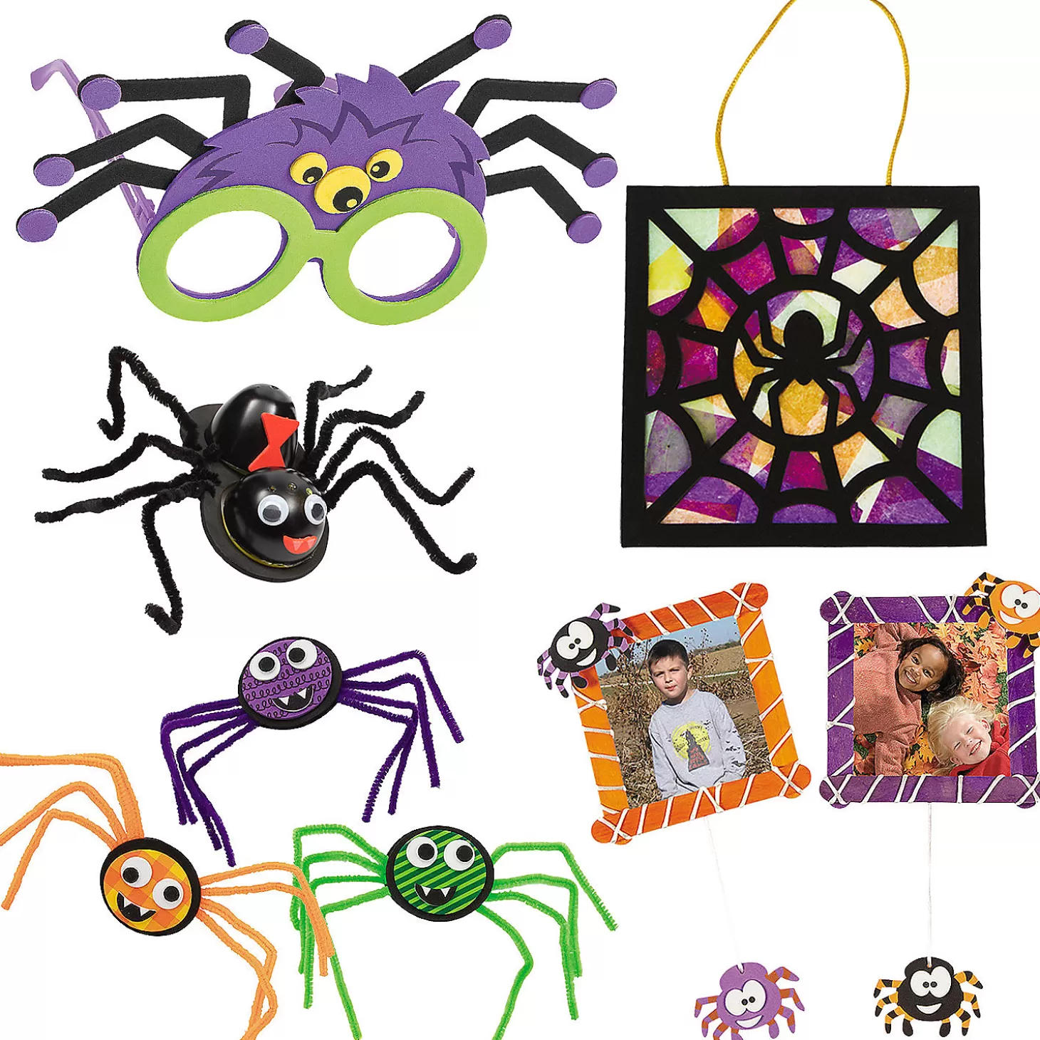 Fashion Bulk 60 Pc. Halloween Spooky Spiders Craft Kit Assortment Halloween Fun Kits