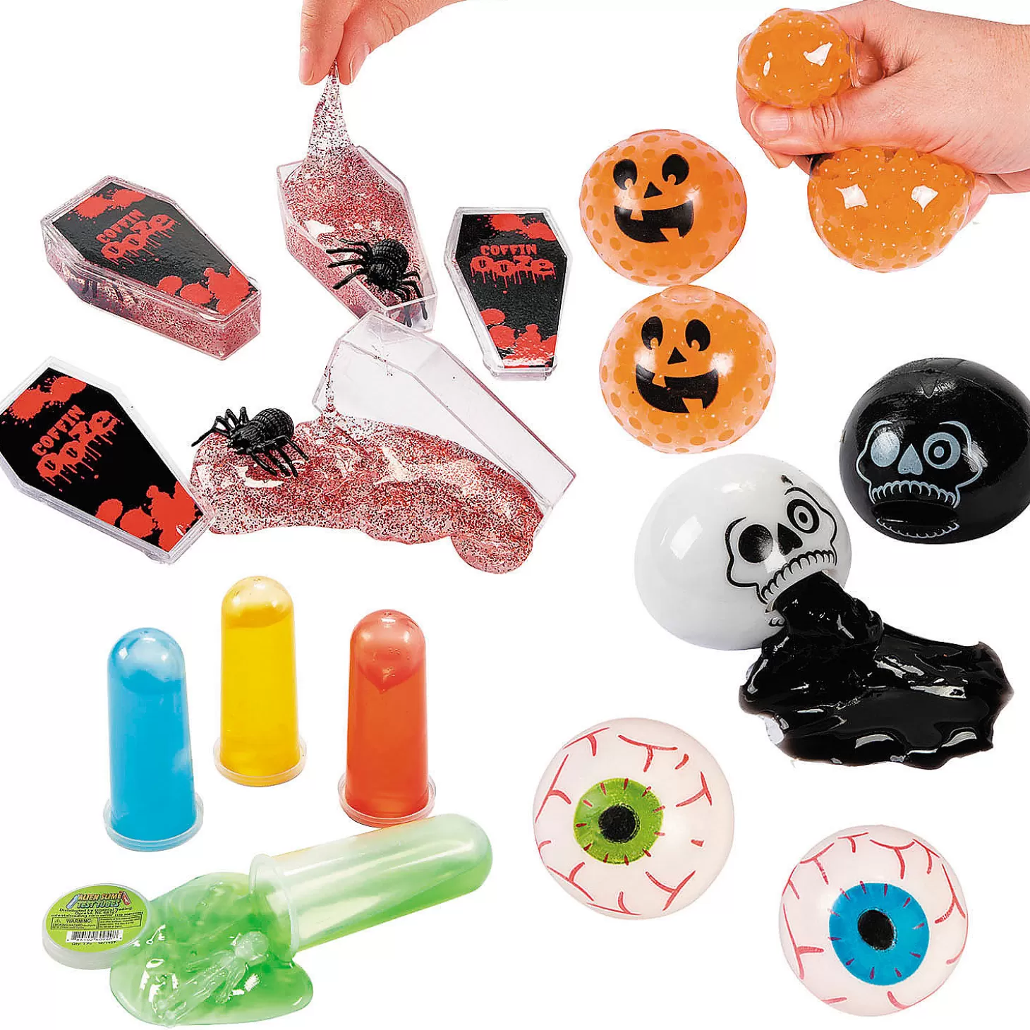 Best Sale Bulk 60 Pc. Halloween Sticky & Slime Giveaway Kit Boo Bags