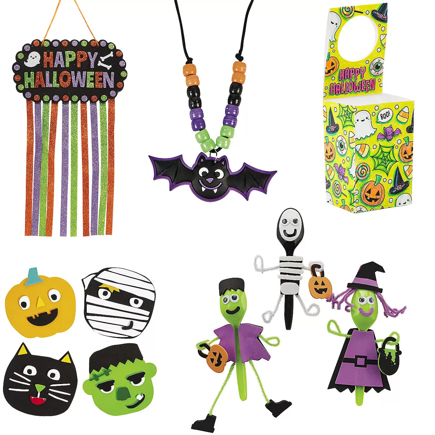 Discount Bulk 60 Pc. Super Halloween Craft Assortment Halloween Fun Kits