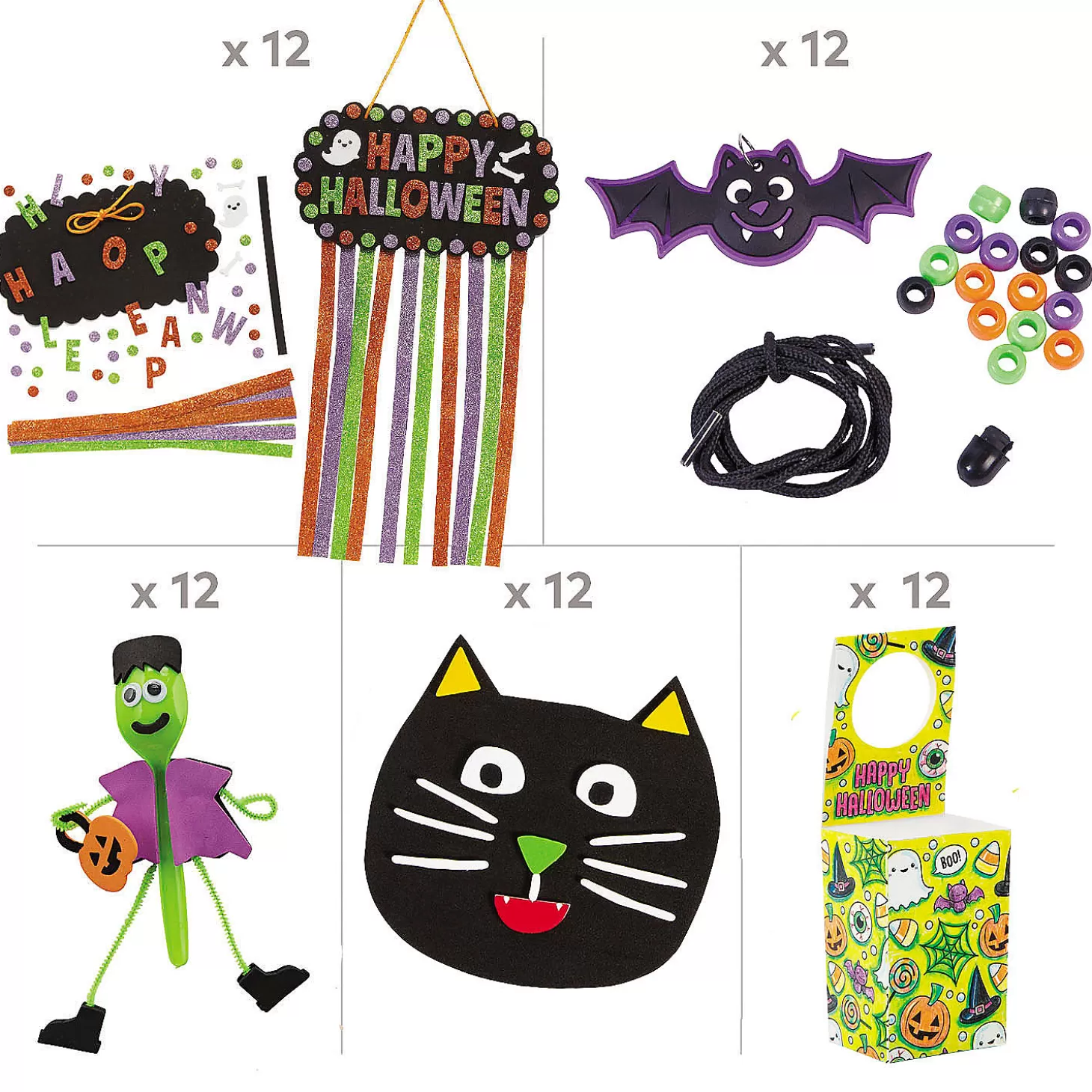 Discount Bulk 60 Pc. Super Halloween Craft Assortment Halloween Fun Kits
