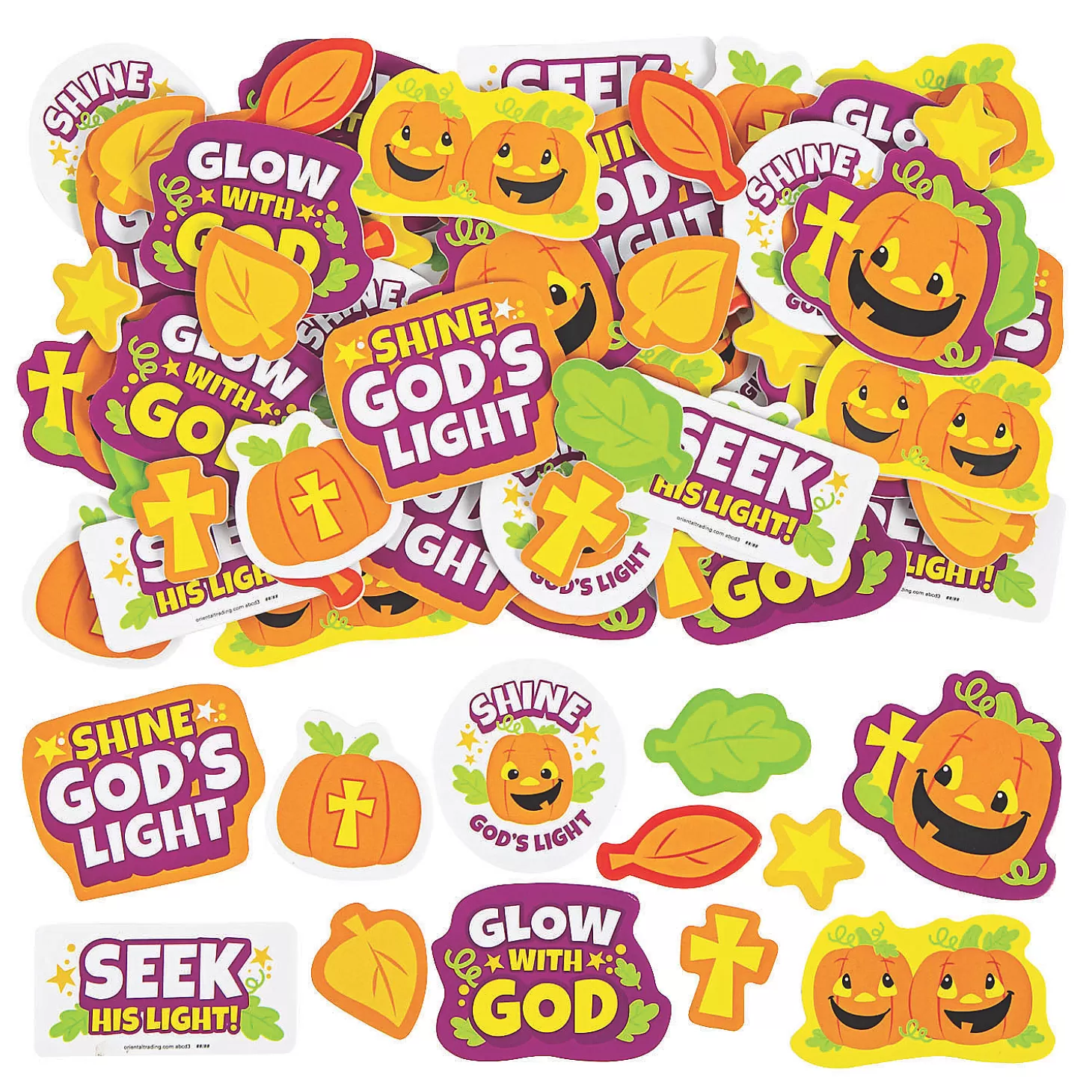 Shop Bulk 72 Pc. Christian Pumpkin Self-Adhesive Shapes Religious Halloween