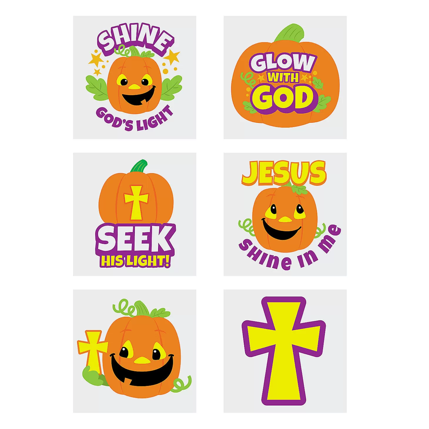 Shop Bulk 72 Pc. Christian Pumpkin Temporary Tattoos Religious Halloween