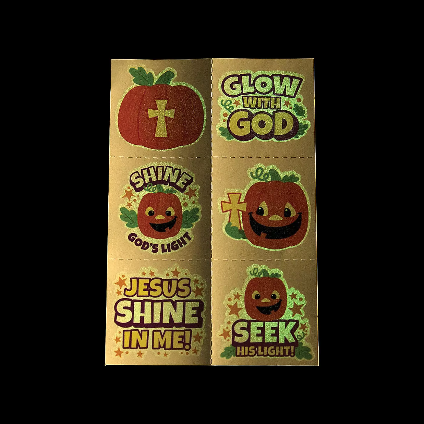 Flash Sale Bulk 72 Pc. Glow-In-The-Dark Christian Pumpkin Temporary Tattoos Bulk Halloween Supplies