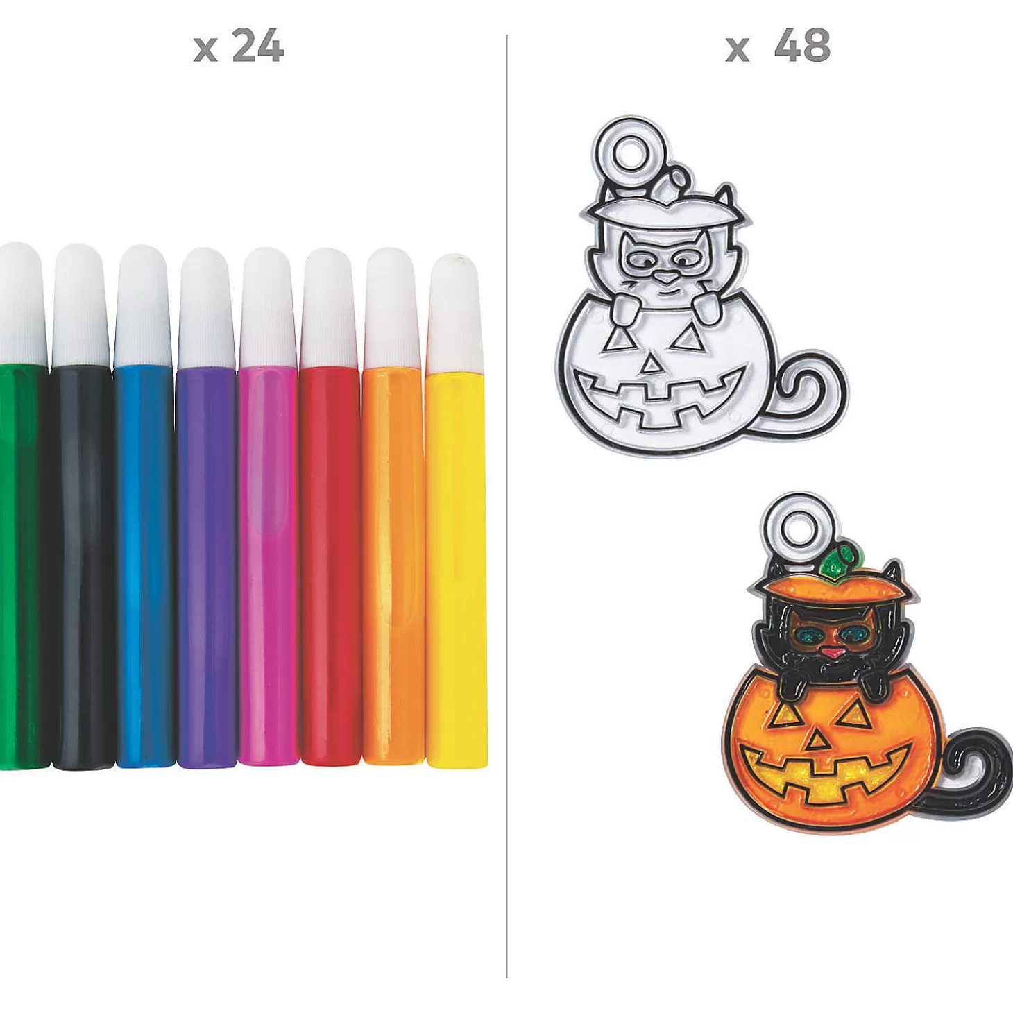 Online Bulk 72 Pc. Halloween Suncatcher Assortment Halloween Fun Kits