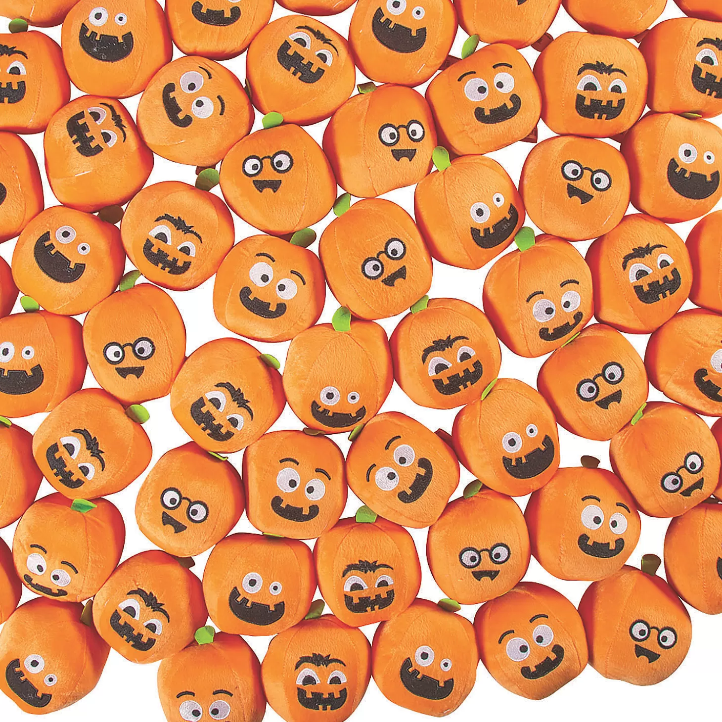 Outlet Bulk 72 Pc. Mini Funny Face Stuffed Pumpkins Bulk Halloween Supplies