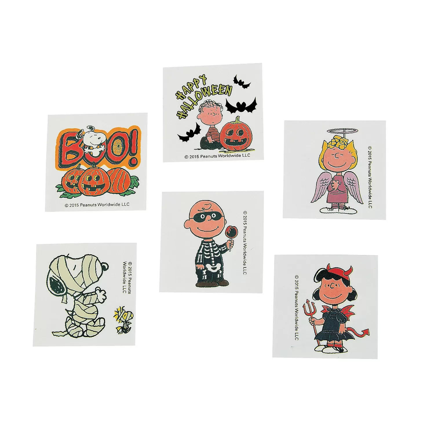 Fashion Bulk 72 Pc. Peanuts® Halloween Temporary Tattoos Bulk Halloween Supplies