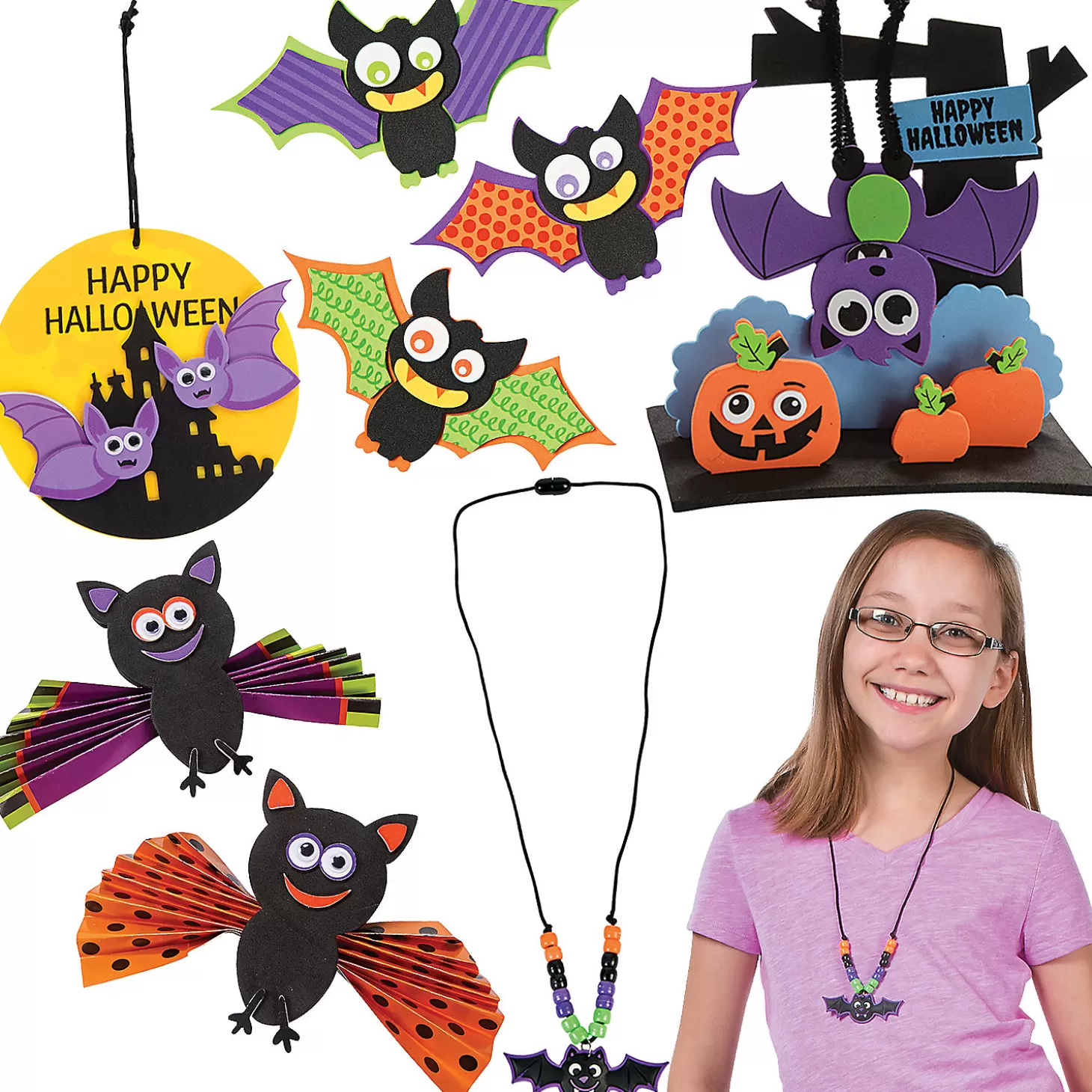 Flash Sale Bulk Basically Halloween Bats Craft Kit Assortment - Makes 60 Halloween Fun Kits
