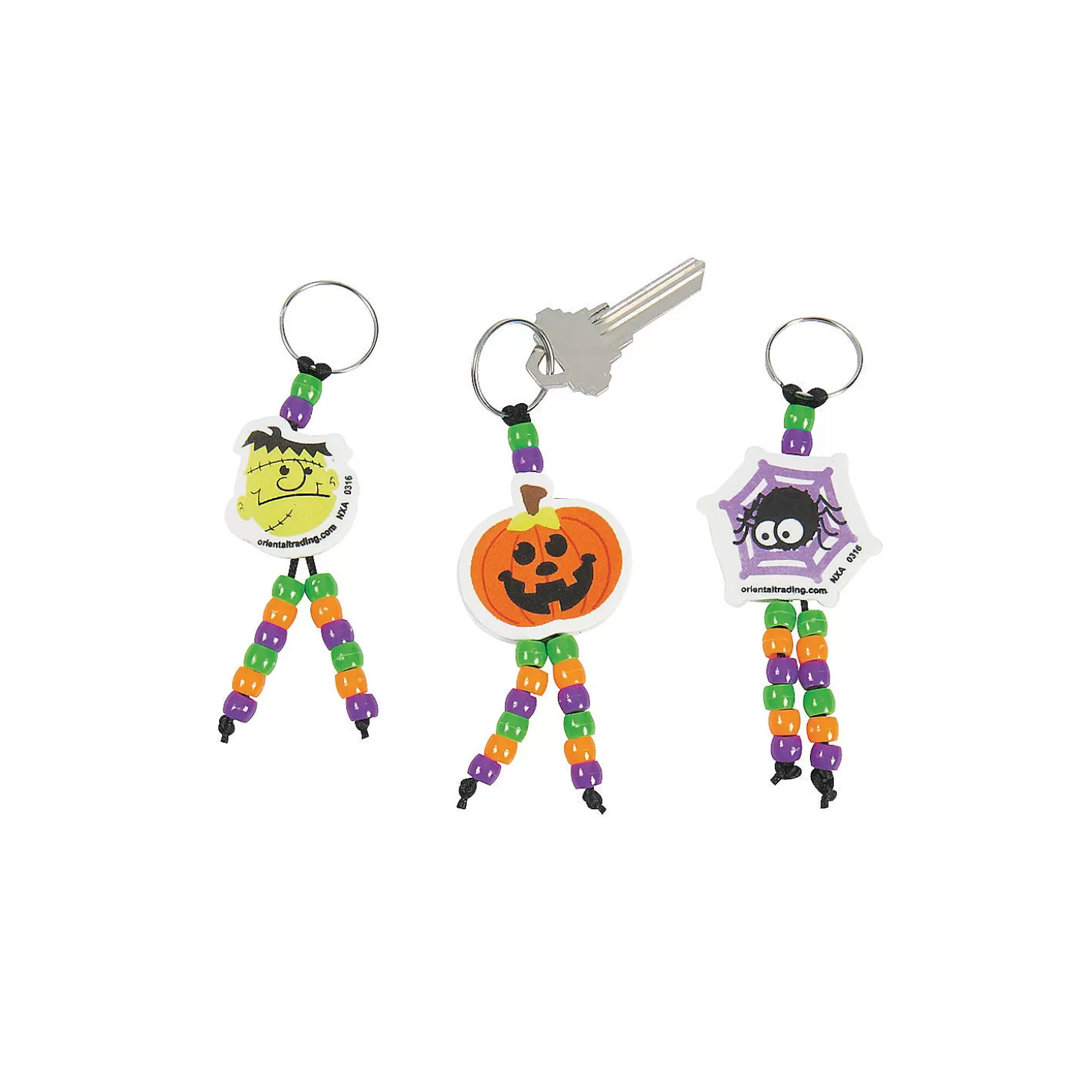 Discount Bulk Halloween Beaded Keychain Craft Kit - Makes 50 Boo Bags