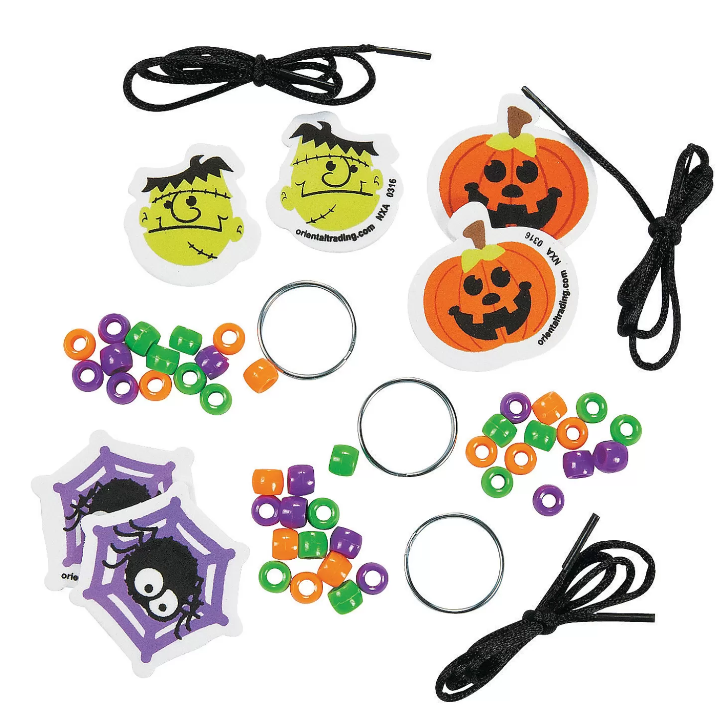 Discount Bulk Halloween Beaded Keychain Craft Kit - Makes 50 Boo Bags