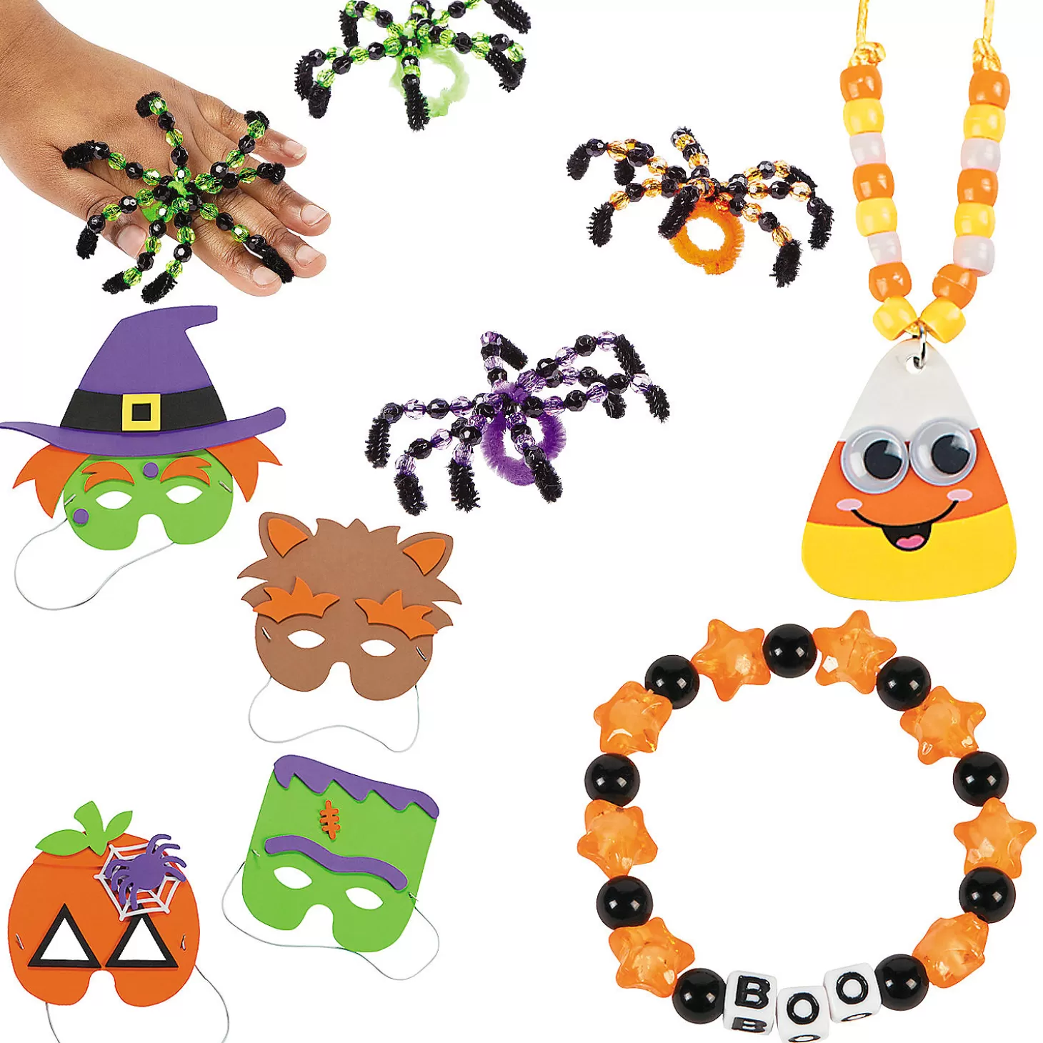 Clearance Bulk Halloweendress Up These Bones Craft Kit Assortment - Makes 60 Halloween Fun Kits