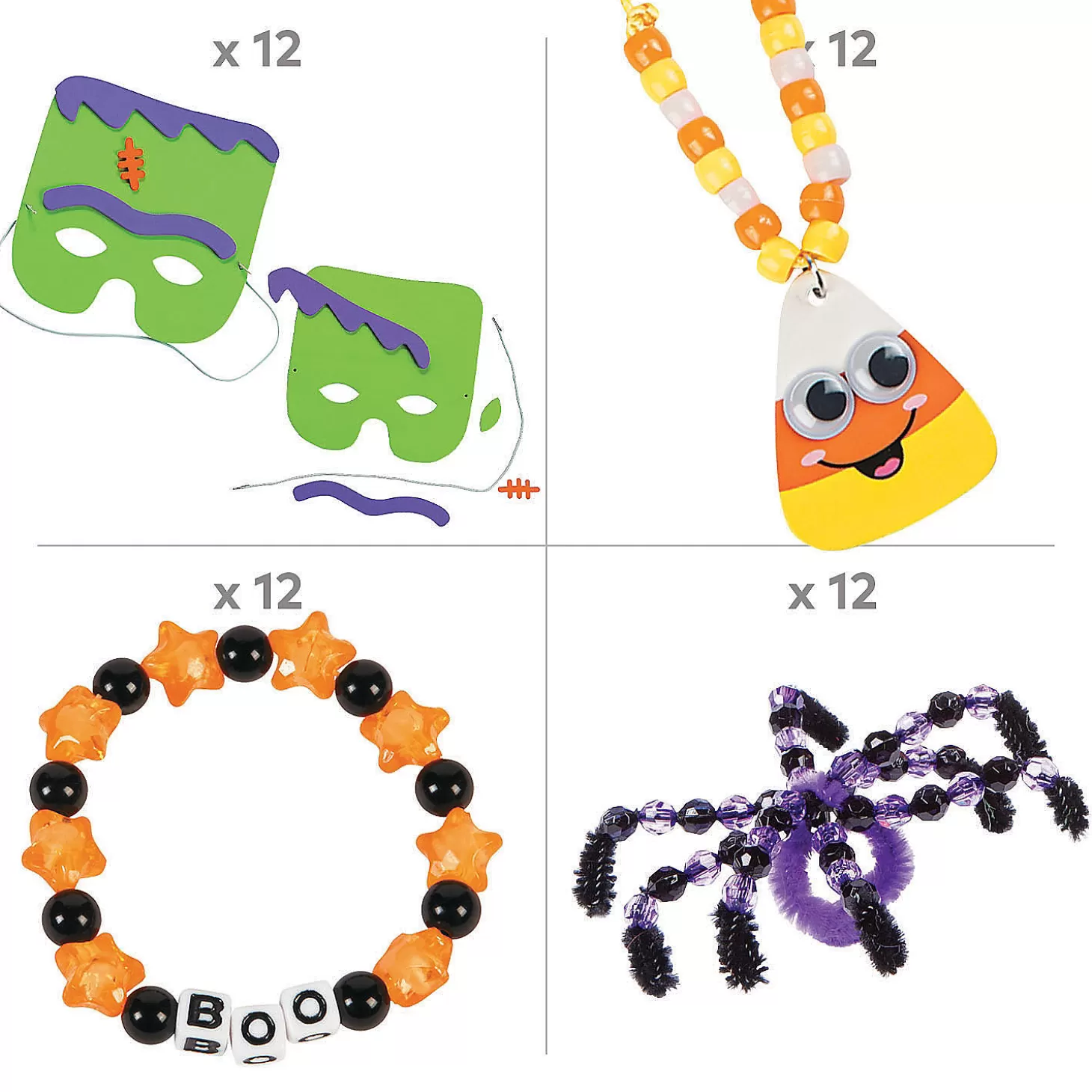 Clearance Bulk Halloweendress Up These Bones Craft Kit Assortment - Makes 60 Halloween Fun Kits