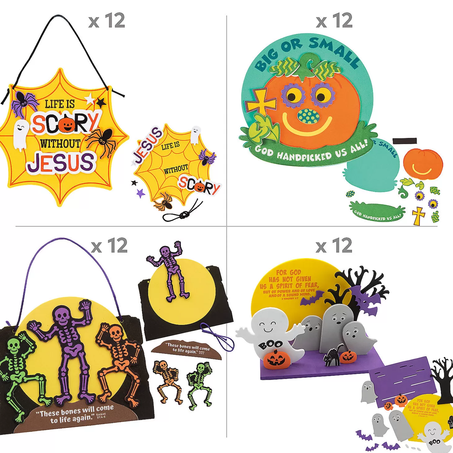 Discount Bulk Religious Halloween Craft Assortment - Makes 48 Boo Bags