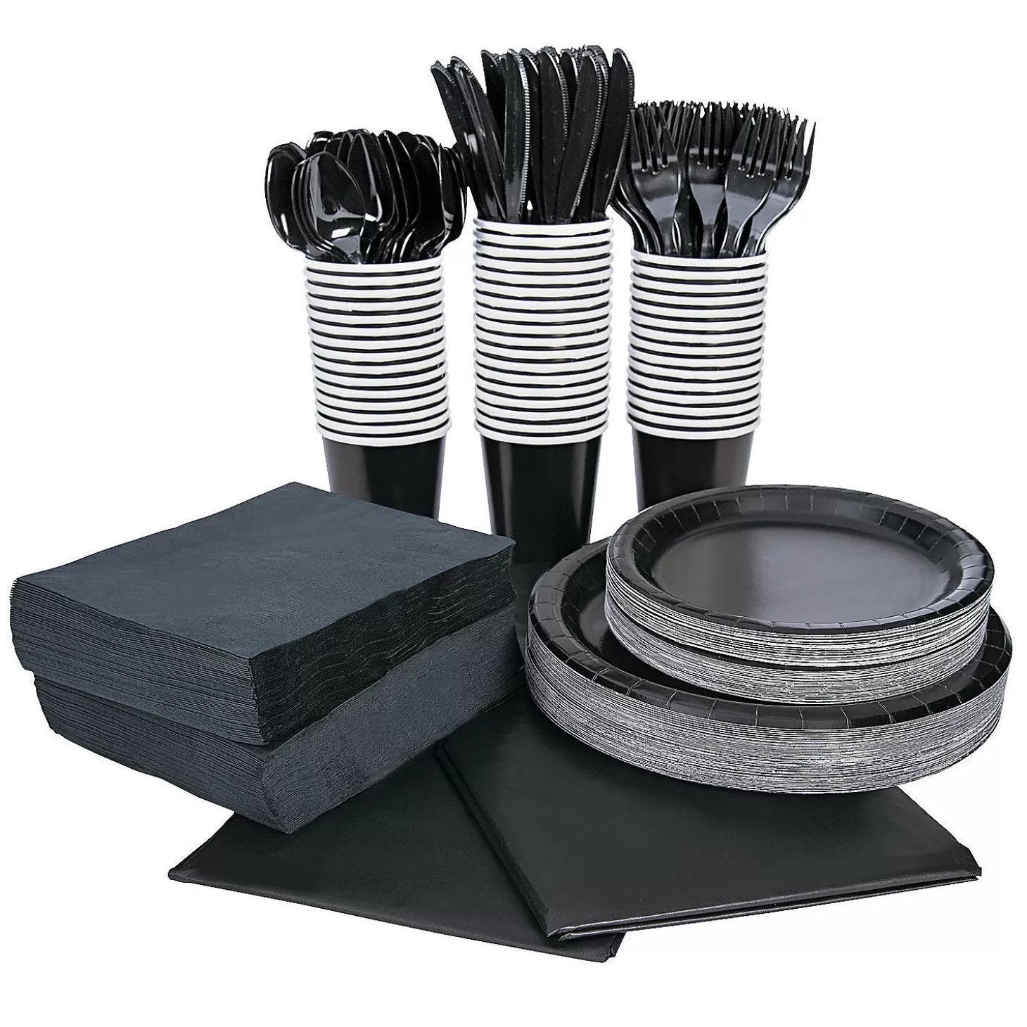 Cheap Bulk Solid Color Tableware Kits For 48 Guests Halloween Fun Kits