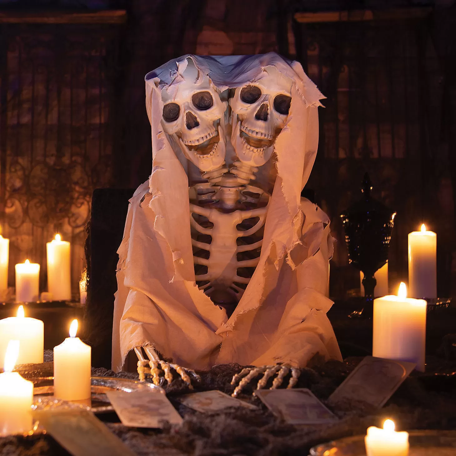 Online Bulk Two-Headed Life-Size Posable Skeleton Halloween Decorations - 3 Pc. Skulls & Skeletons
