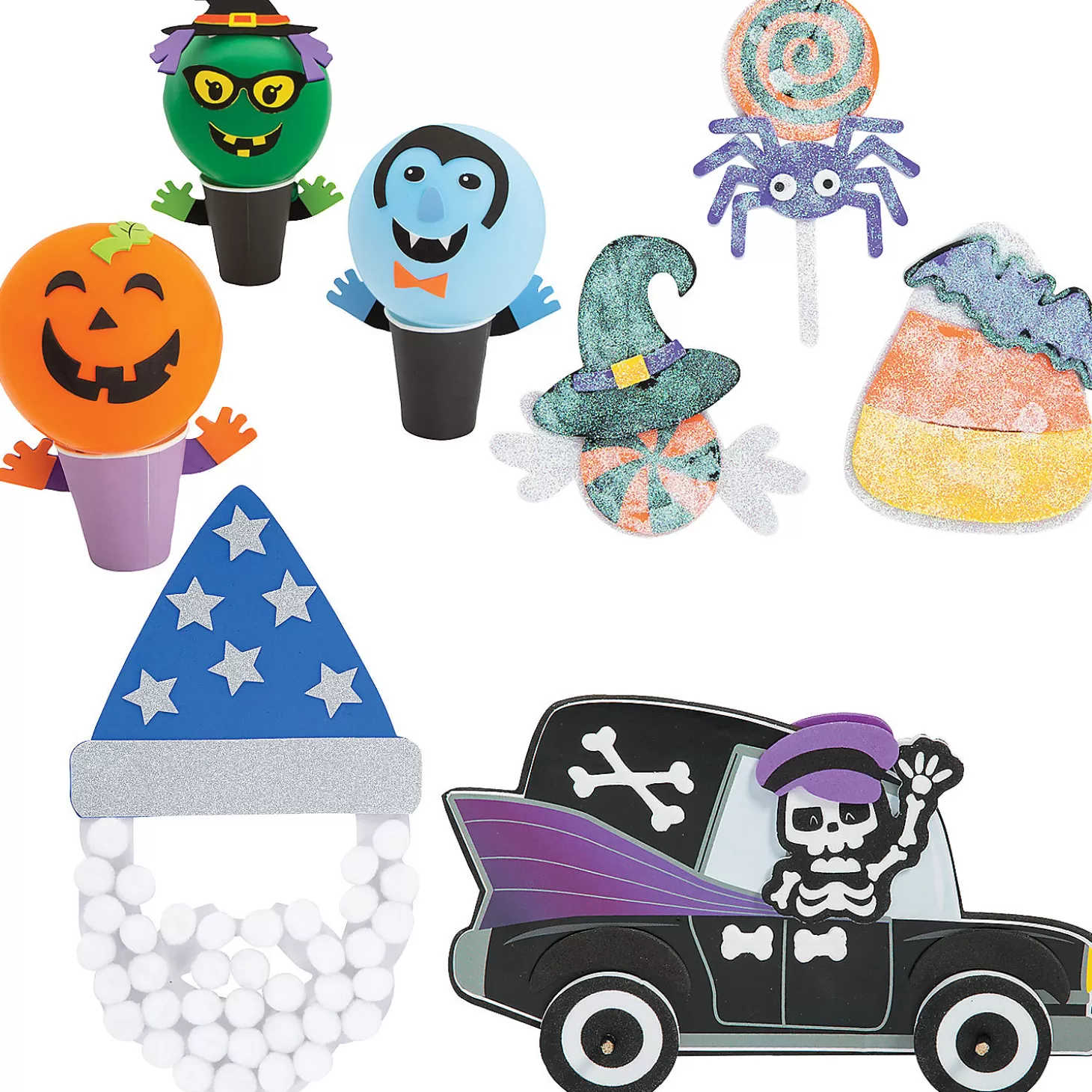 Discount Bulk Value Halloween Craft Kit Assortment - Makes 48 Bulk Halloween Supplies