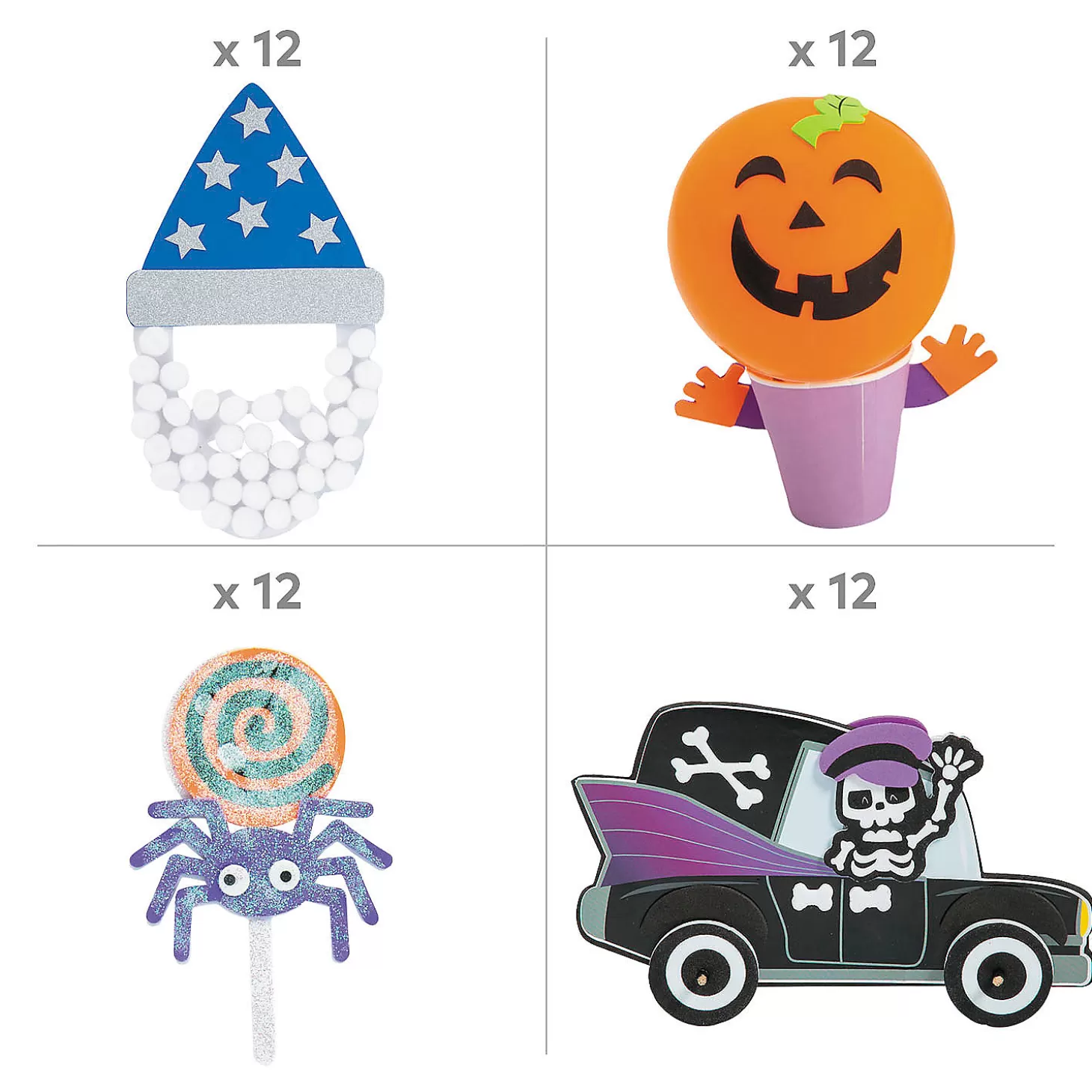 Discount Bulk Value Halloween Craft Kit Assortment - Makes 48 Bulk Halloween Supplies