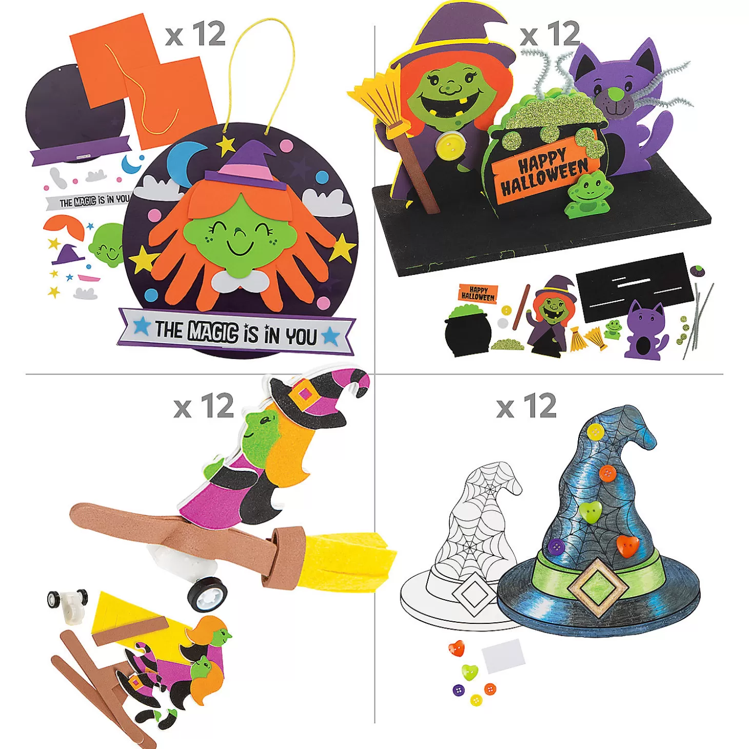 Cheap Bulk Value Halloween Witch Craft Kit Assortment - Makes 48 Halloween Fun Kits