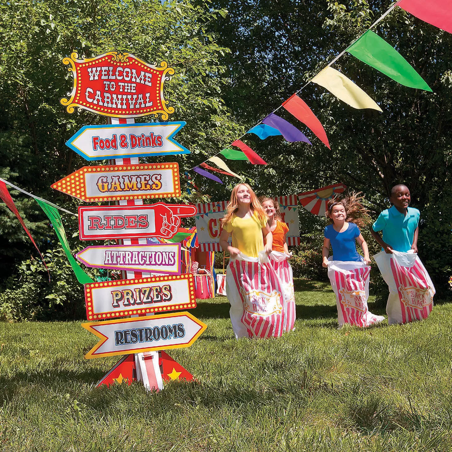 Best Carnival Design Potato Sack Race Bags - 12 Pc. Lawn Games