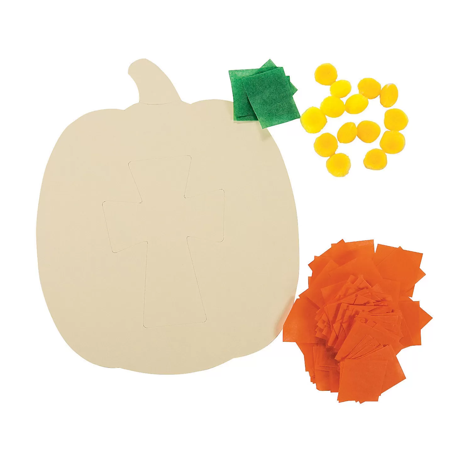 Cheap Christian Pumpkin Crinkle Tissue Paper Craft Kit- Makes 12 Religious Halloween