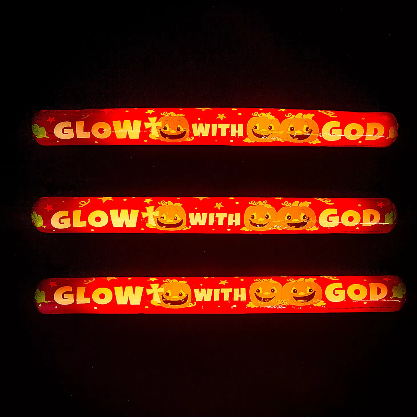 Sale Christian Pumpkin Foam Tubes With Glow Sticks - 6 Pc. Religious Halloween