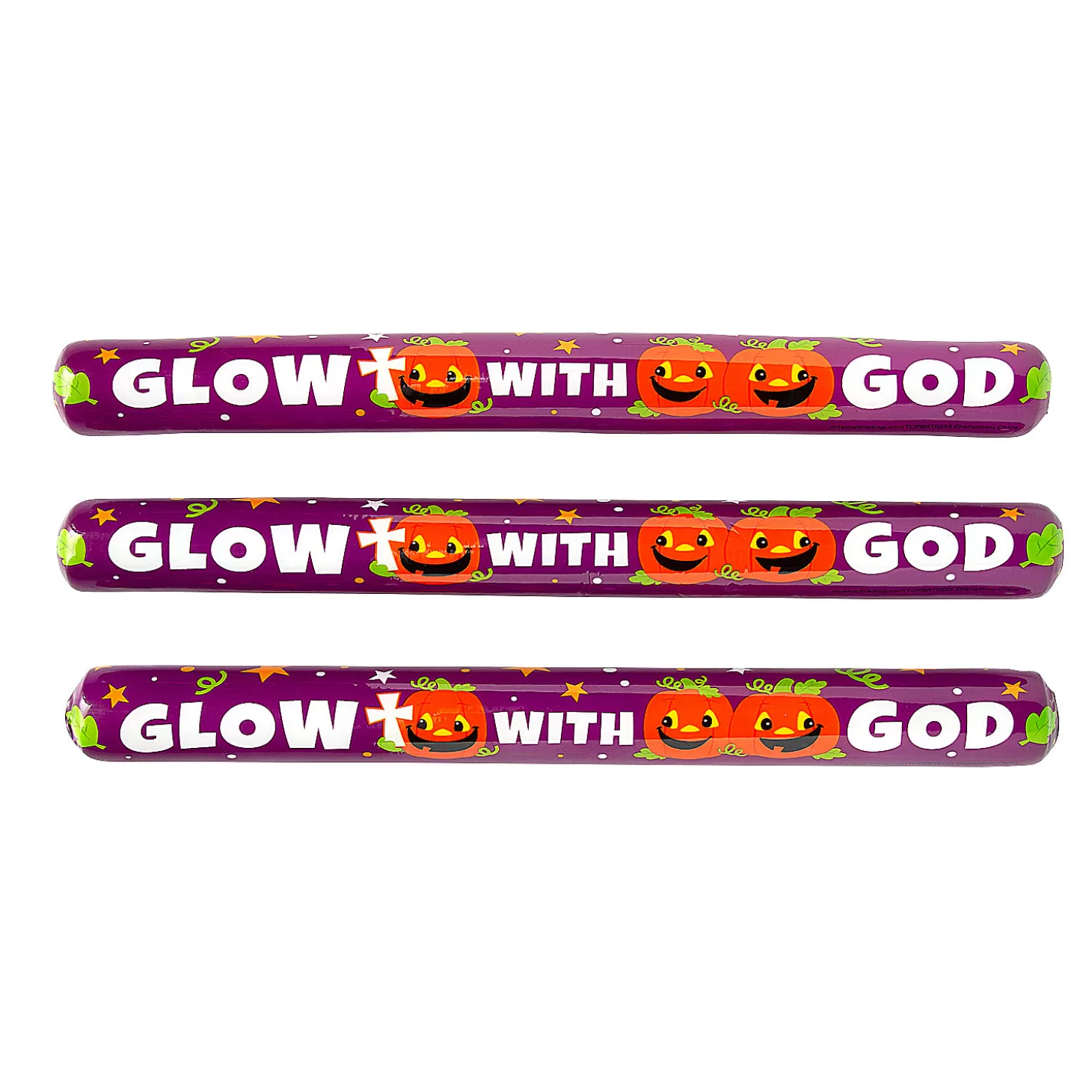 Sale Christian Pumpkin Foam Tubes With Glow Sticks - 6 Pc. Religious Halloween