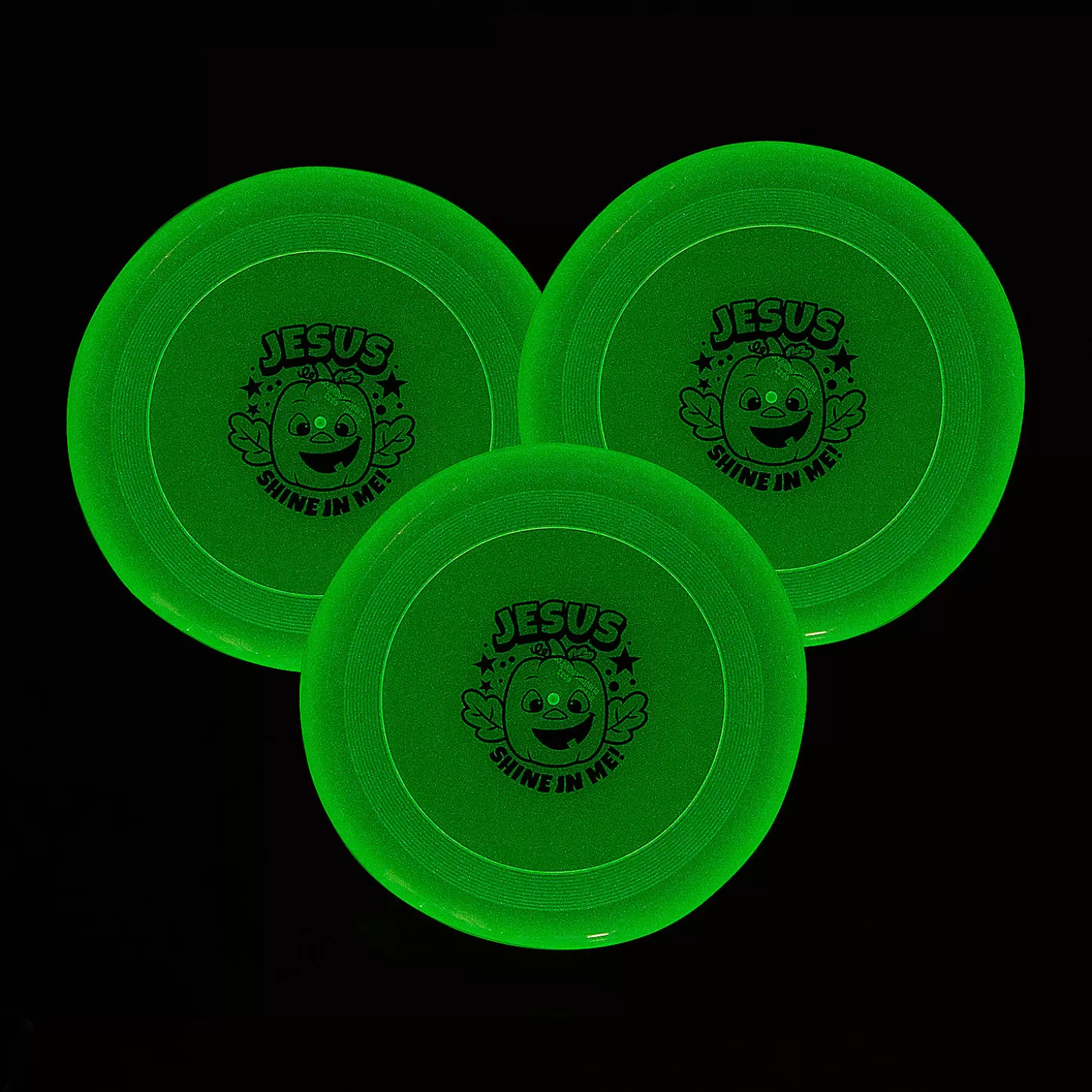 Best Sale Christian Pumpkin Glow-In-The-Dark Flying Discs - 12 Pc. Boo Bags