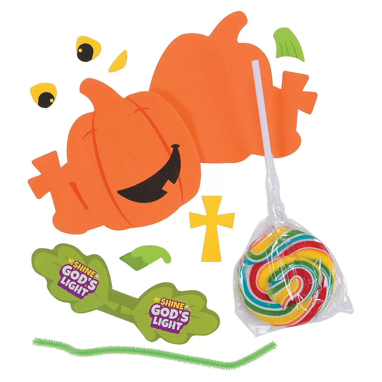 Discount Christian Pumpkin Lollipop Craft Kit - Makes 12 Religious Halloween